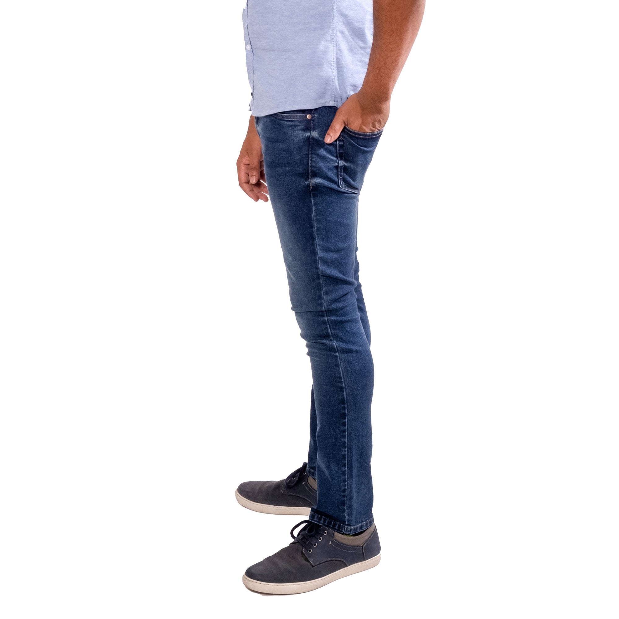 Pantalon jean bleu clair skinny confortable homme fashion