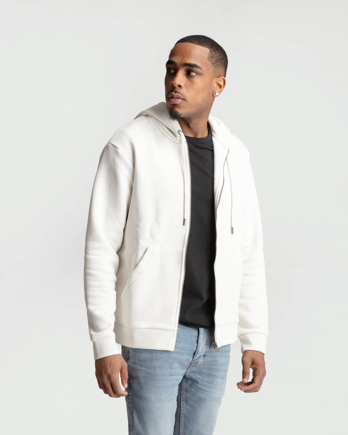 Full-Zip Hoodie in Natural