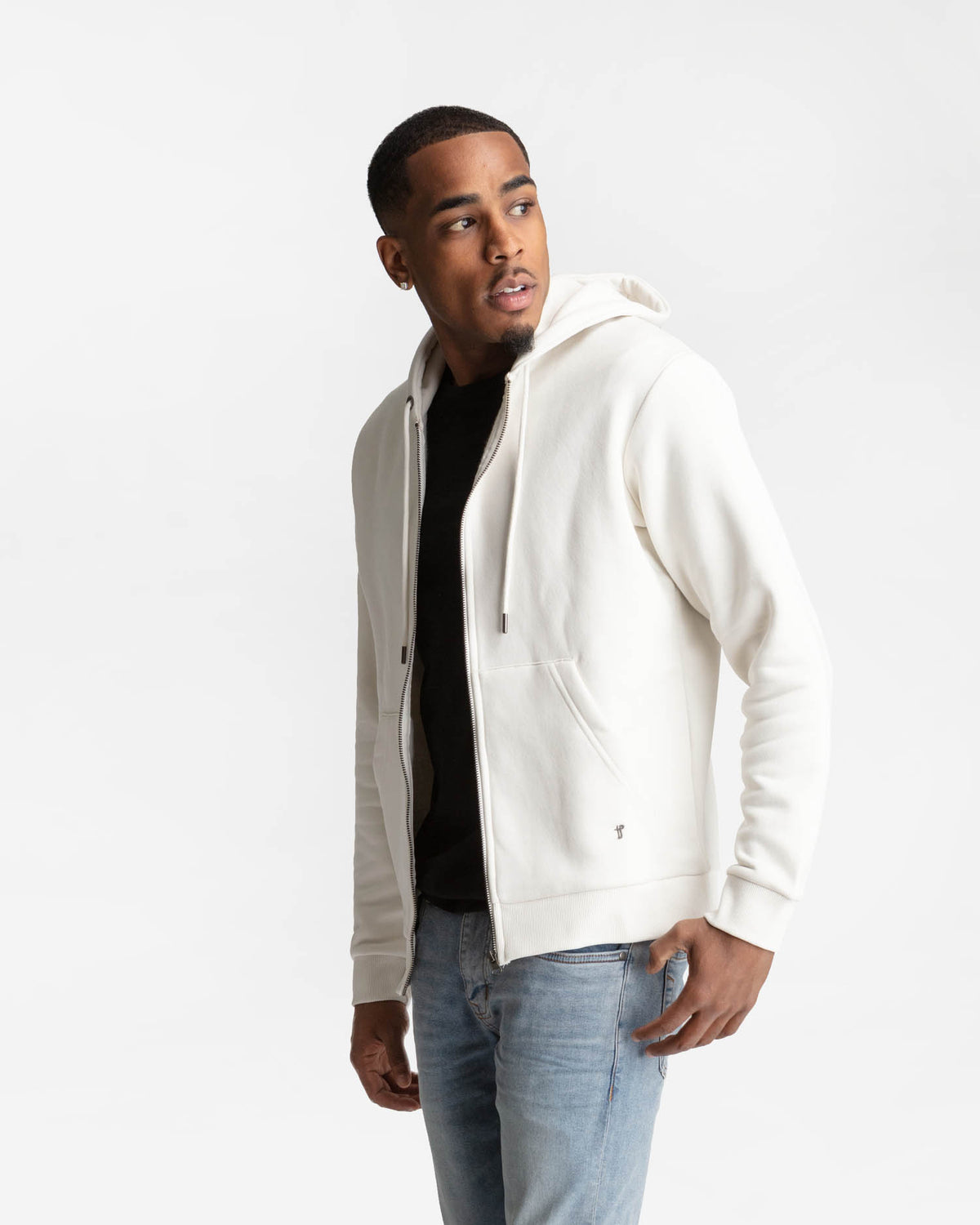 Full-Zip Hoodie in Natural