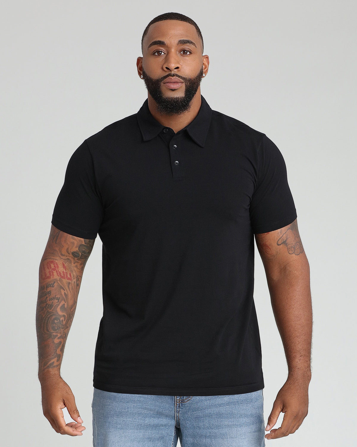 black polo dress shirt Men's | Organic this polo features three collection: embellished A-Line Evening Gown | Color:Rose Quartz