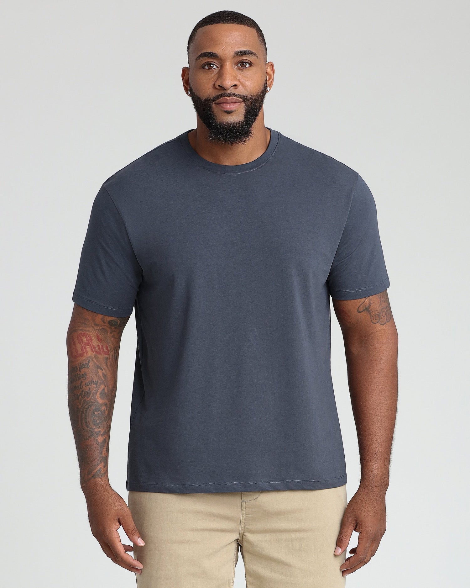 Organic Athletic Fit Crew Neck T-Shirt / Steel