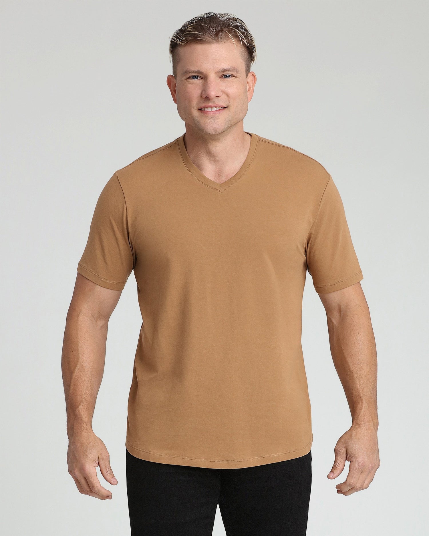 Organic V-Neck T-Shirt / Tobacco
