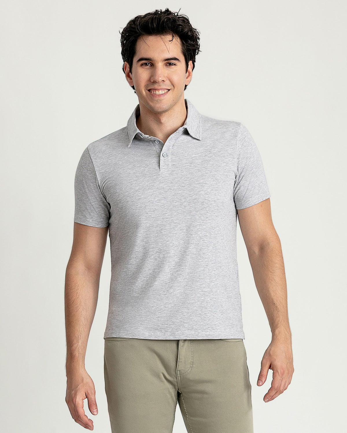 Organic Polo Shirt / Heather Grey