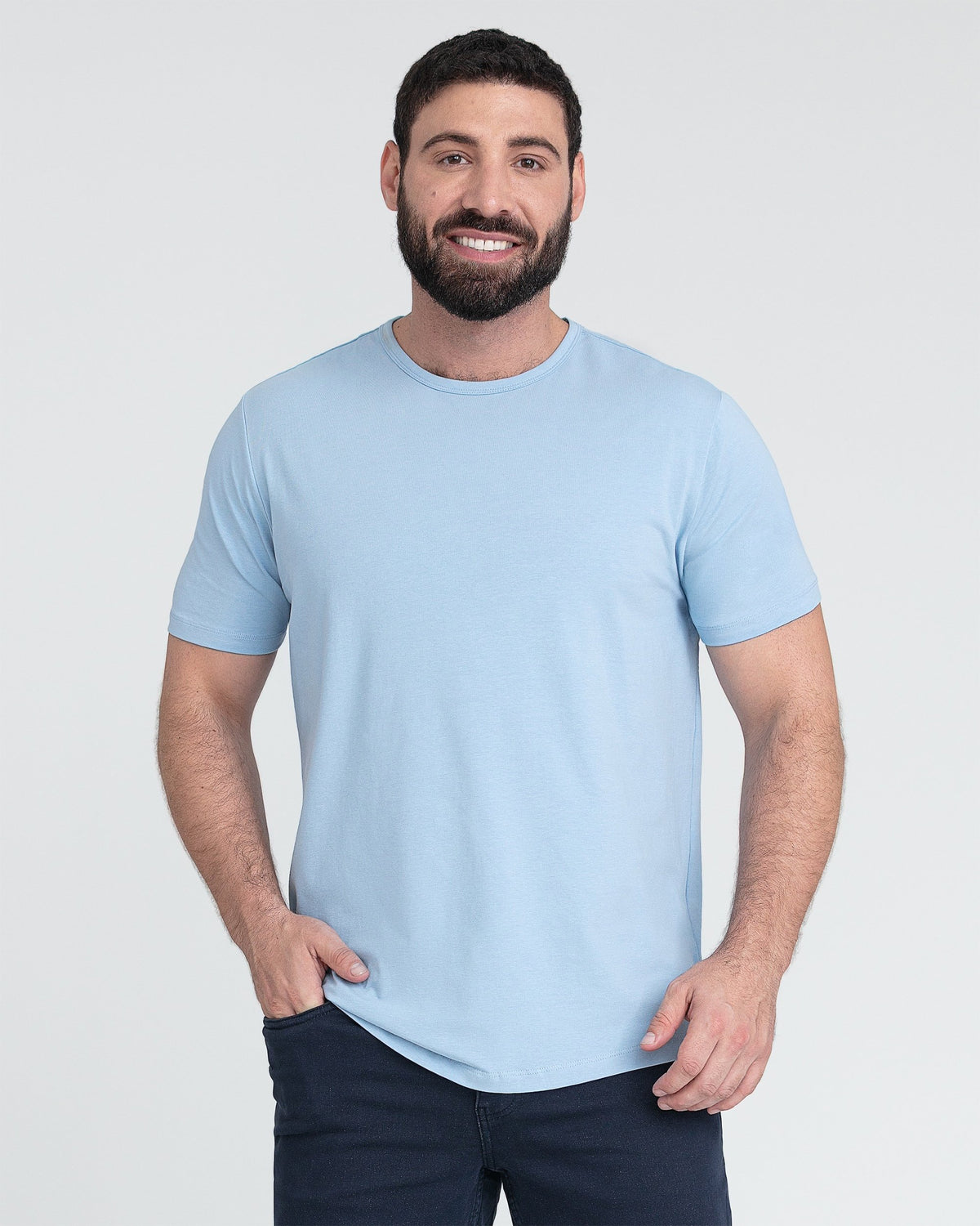 Organic Crew Neck T-Shirt / Light Blue