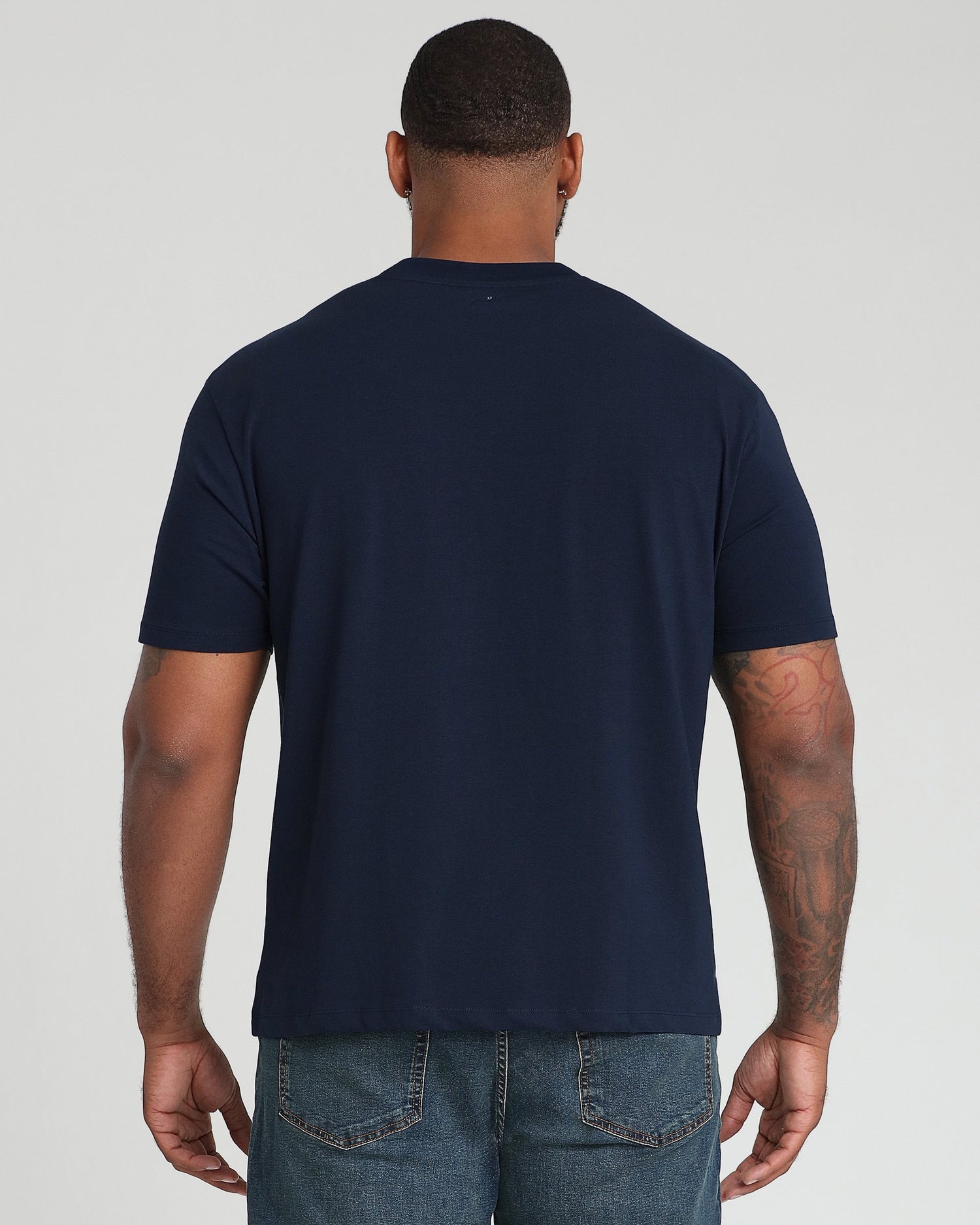 Organic Athletic Fit Crew Neck T-Shirt / Navy