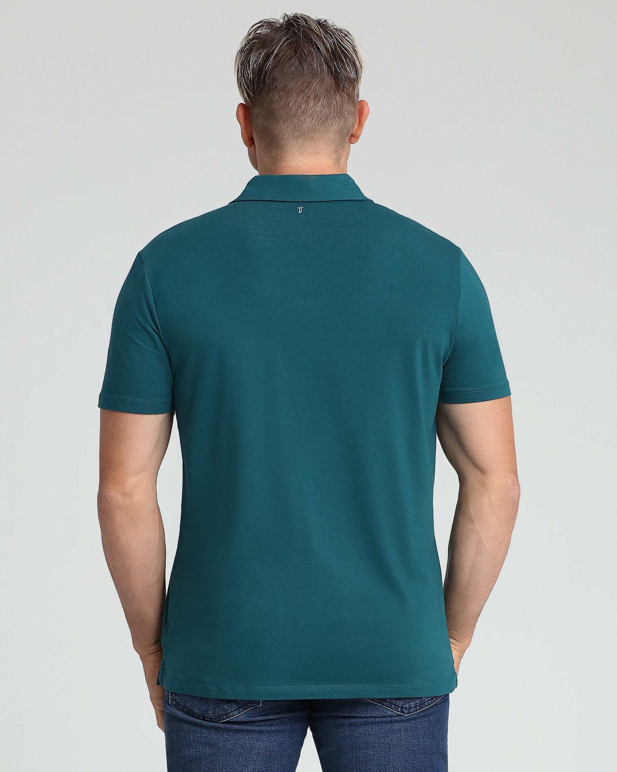 Organic Polo Shirt / Teal | The Perfect Jean