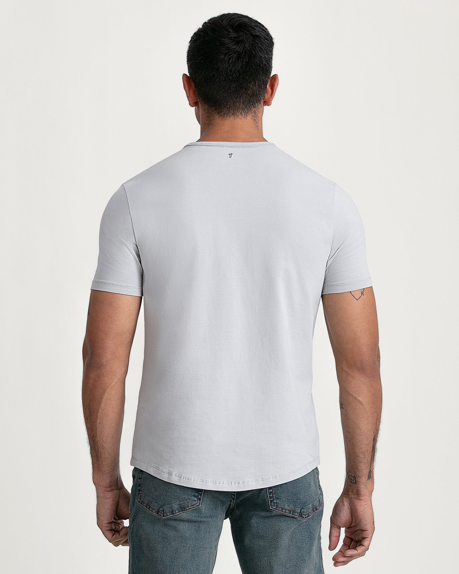 Organic Crew Neck T-Shirt / Light Grey