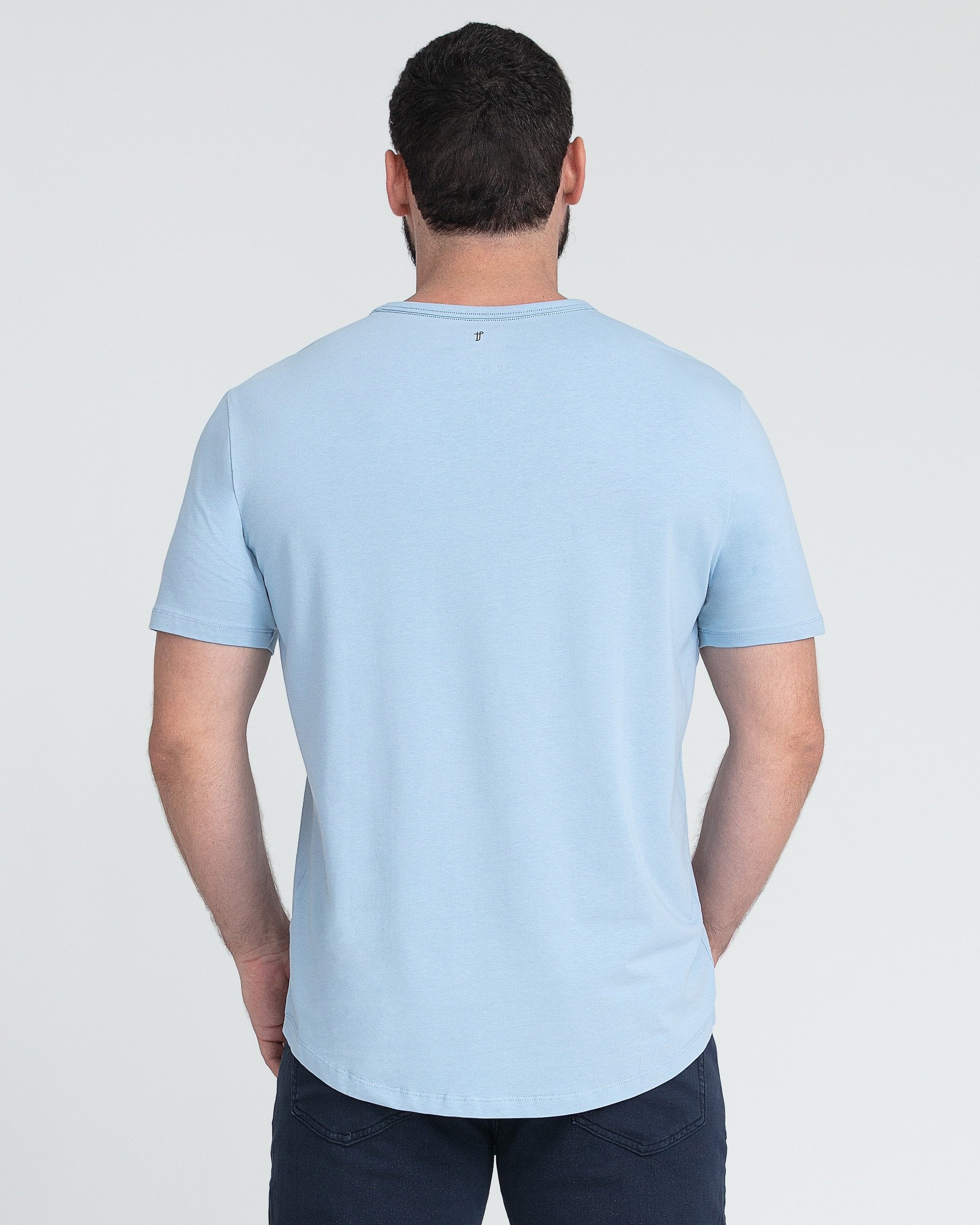 Organic Crew Neck T-Shirt / Light Blue | The Perfect Jean