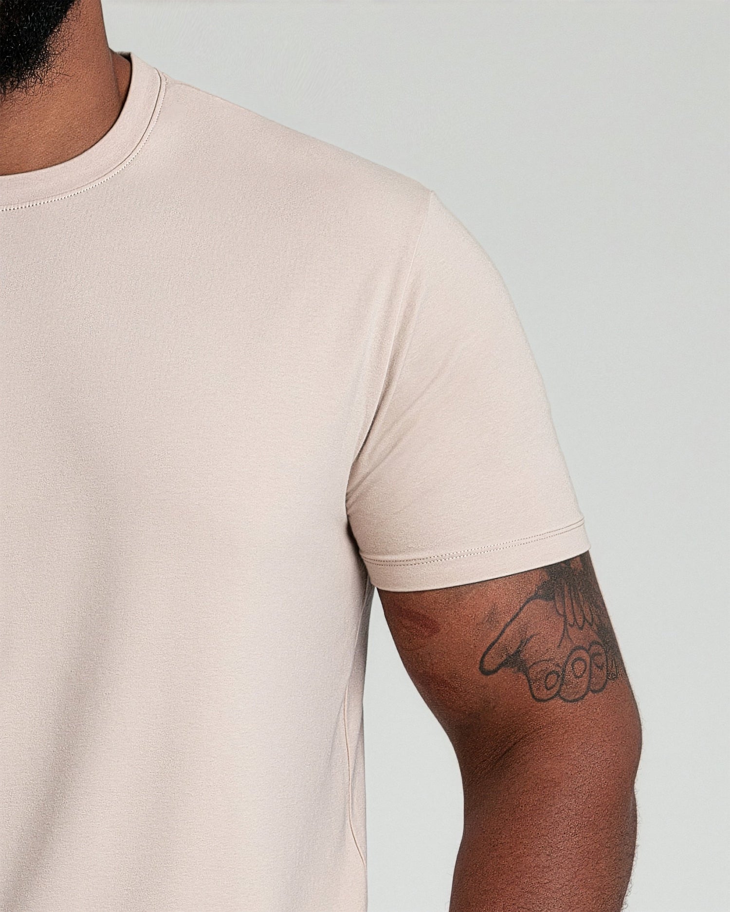 Organic Athletic Fit Crew Neck T-Shirt / Tan