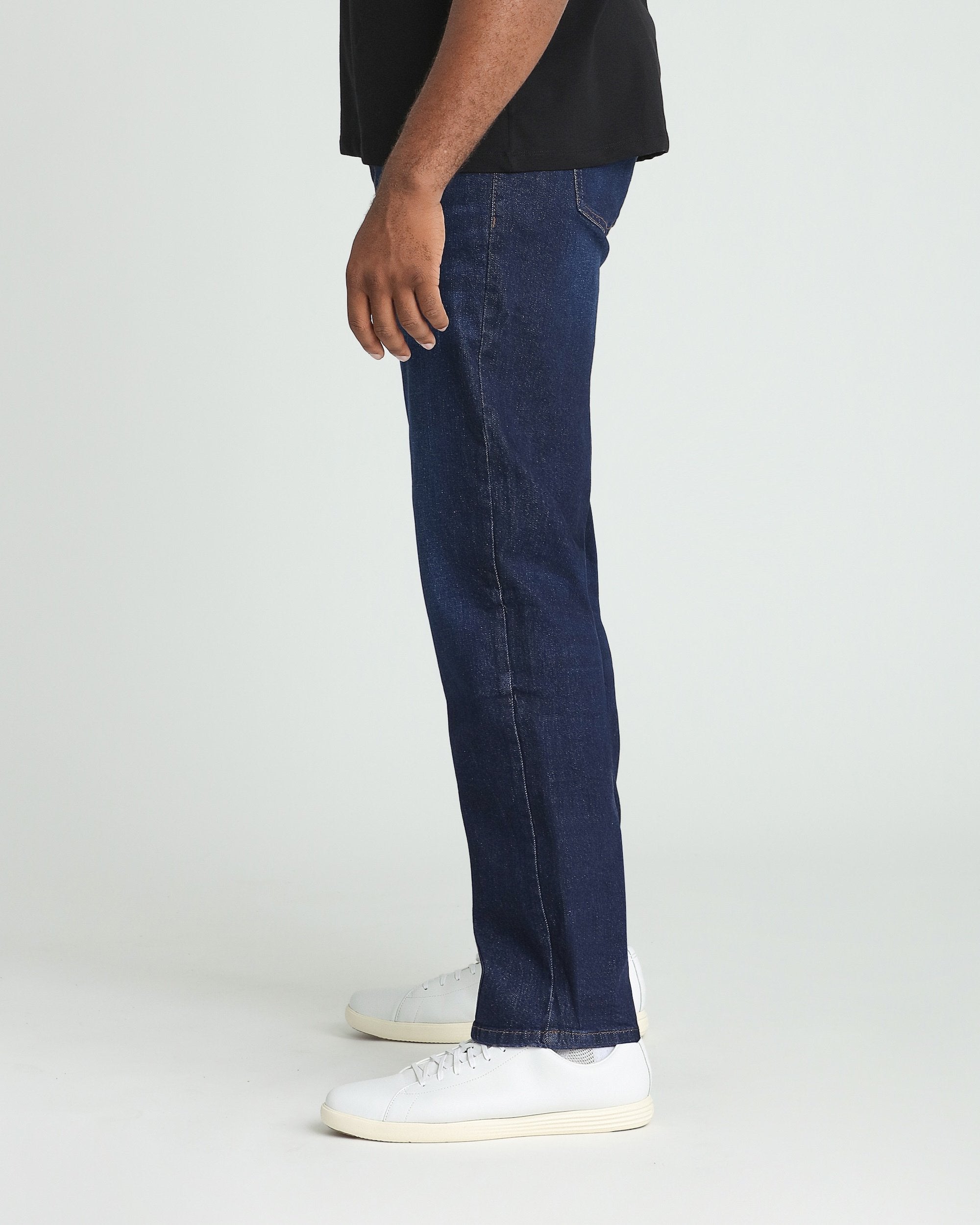 MONOTARO JEANS ダークブルースリムフィットデニム Thick Thicc Fit - Dark Blue Wide Leg Jeans | The Perfect Jean