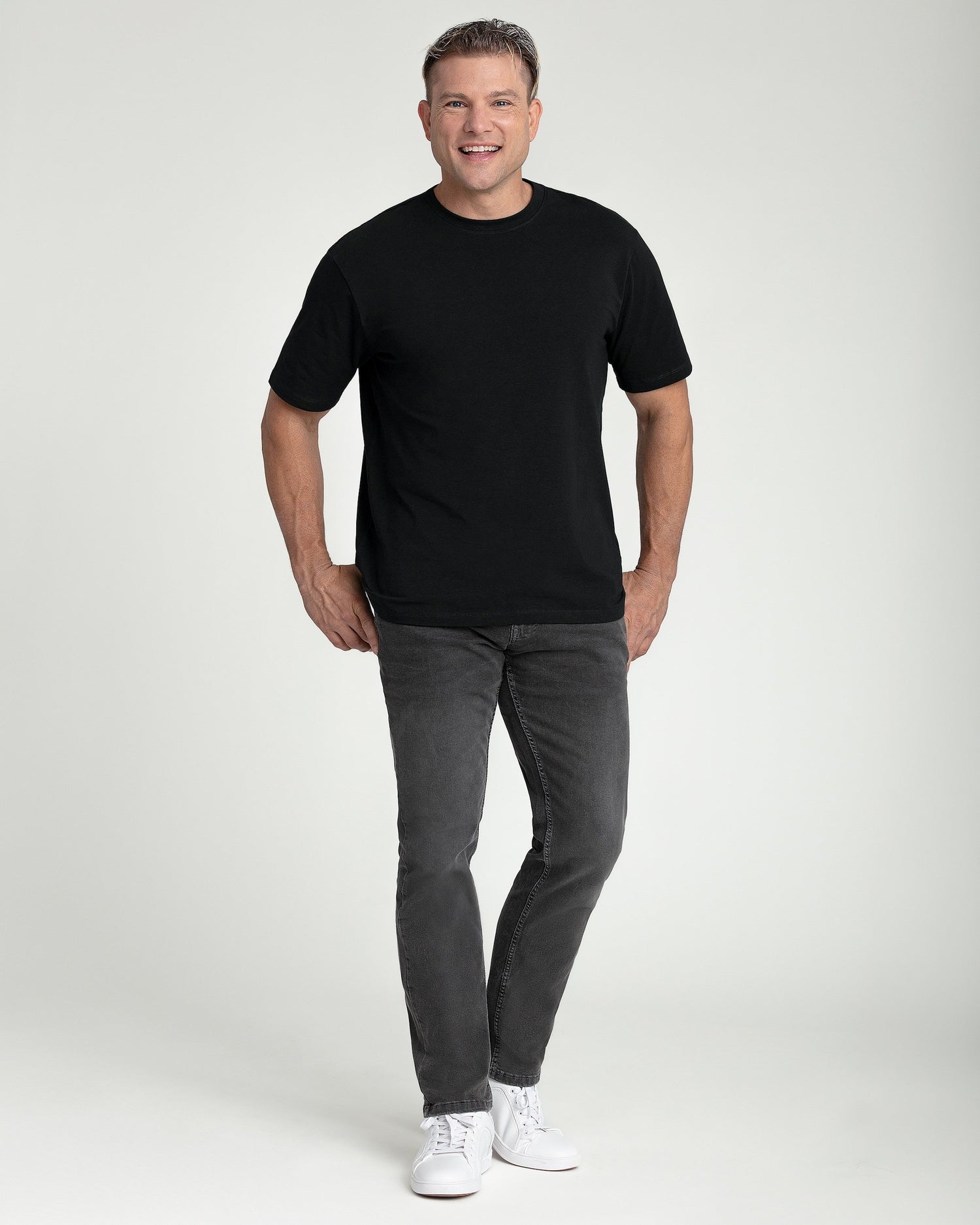 Organic Athletic Fit Crew Neck T-Shirt / Black