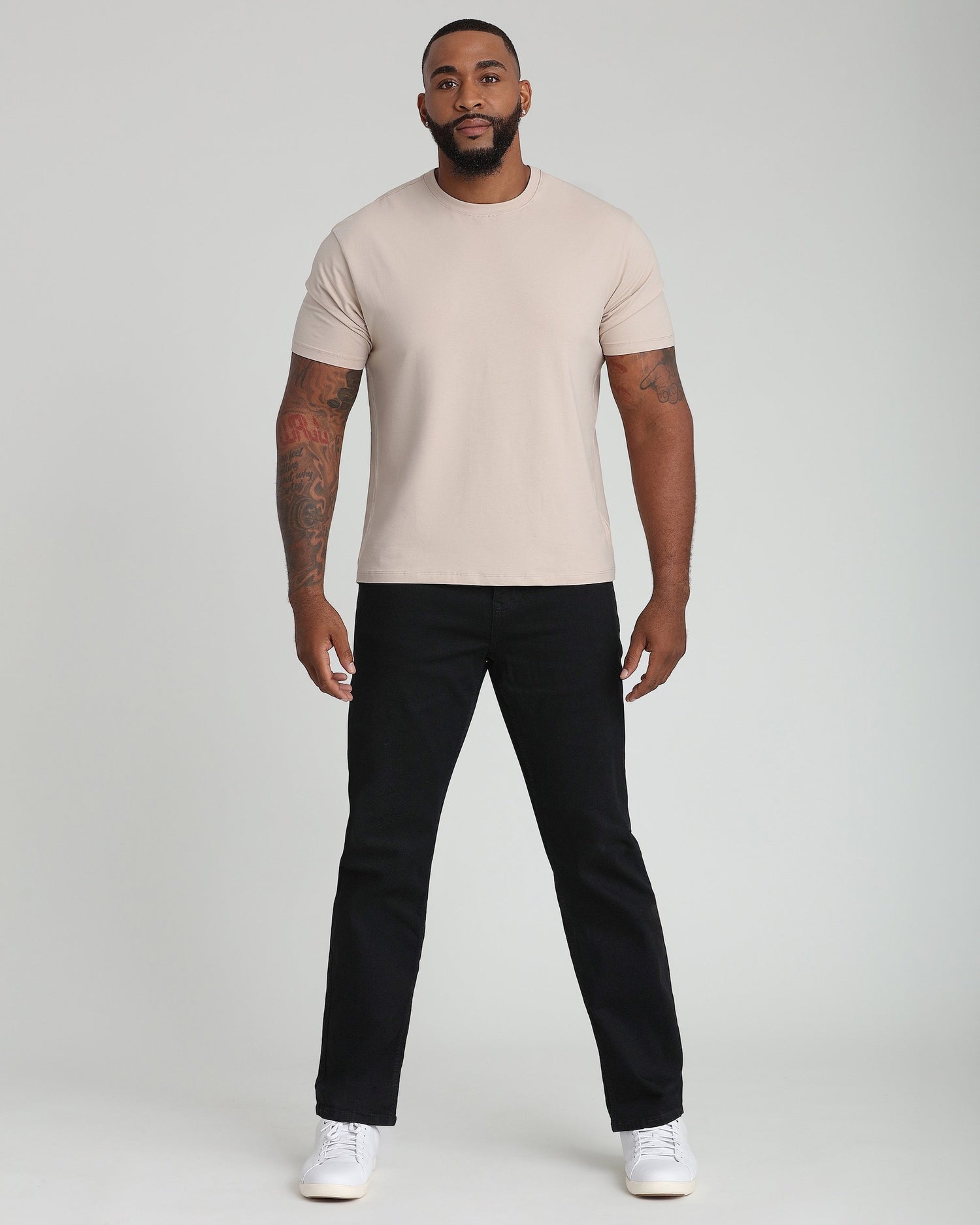 Organic Athletic Fit Crew Neck T-Shirt / Tan