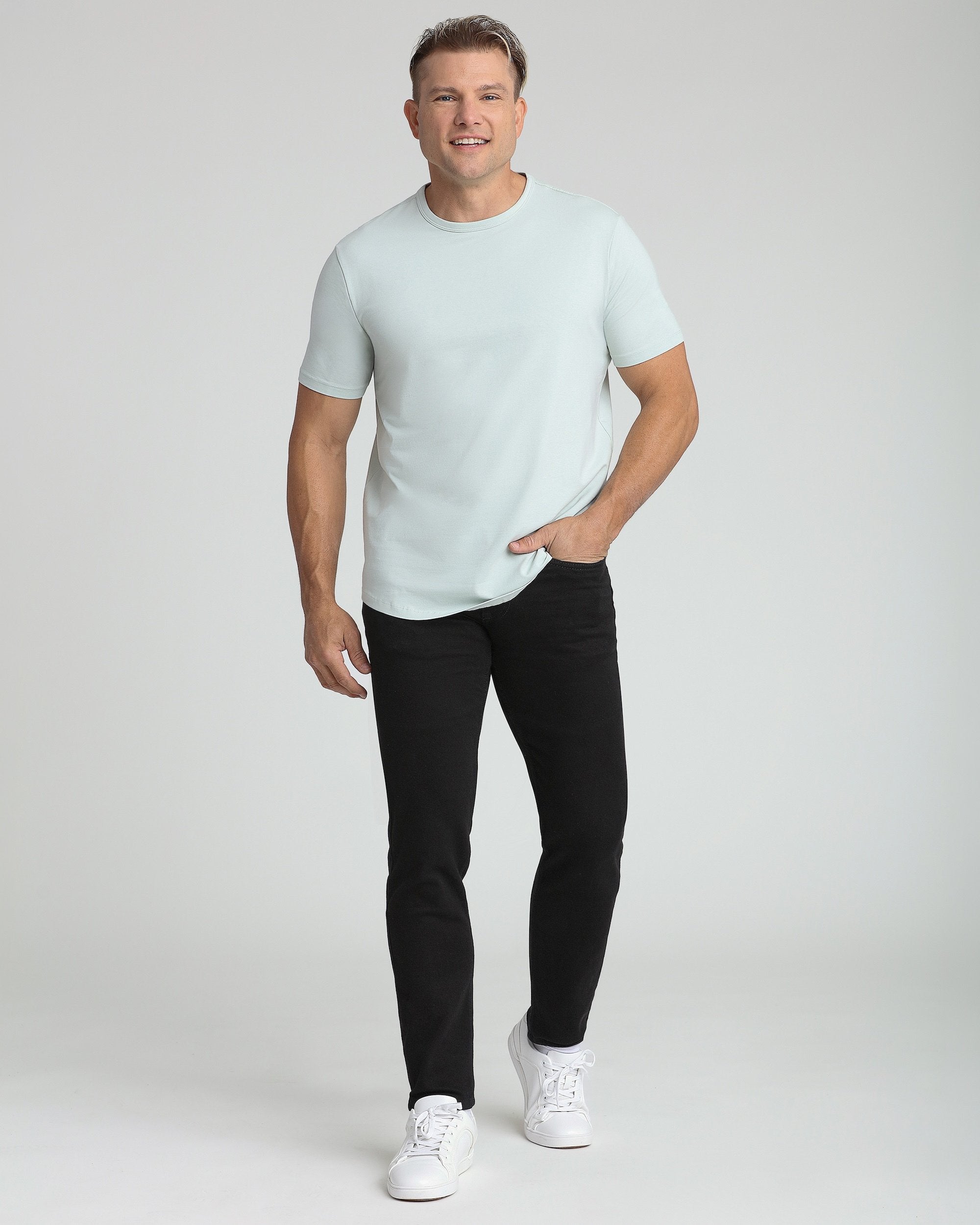 Organic Crew Neck T-Shirt (Slim Fit) / Mint | The Perfect Jean