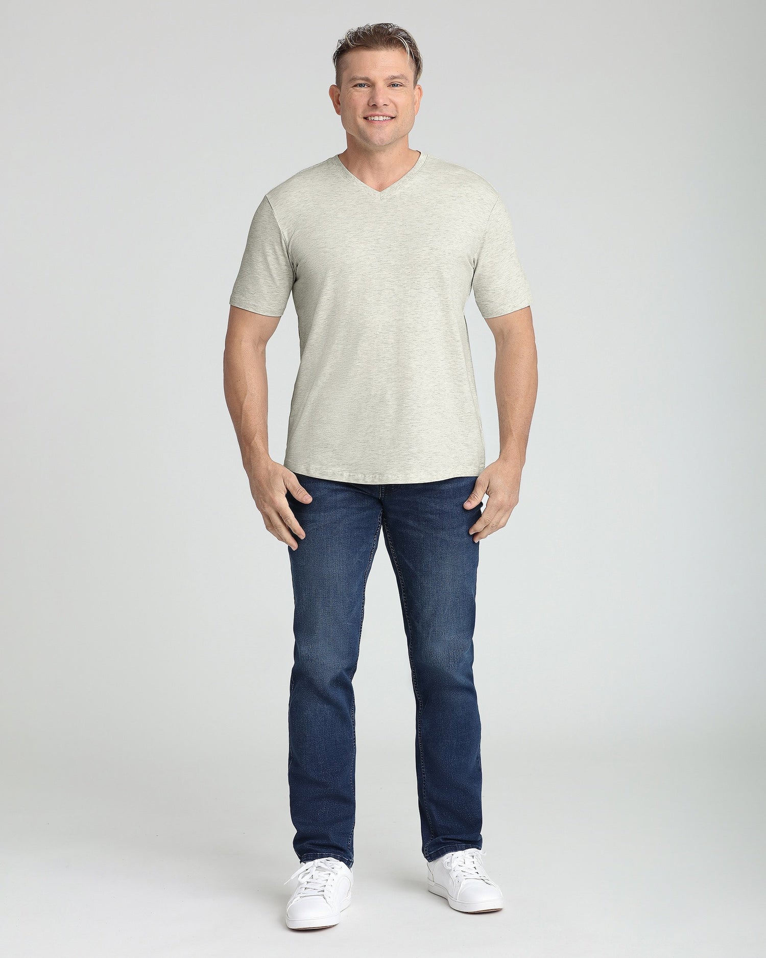 Organic V-Neck T-Shirt 6 Pack / Oatmeal Heather