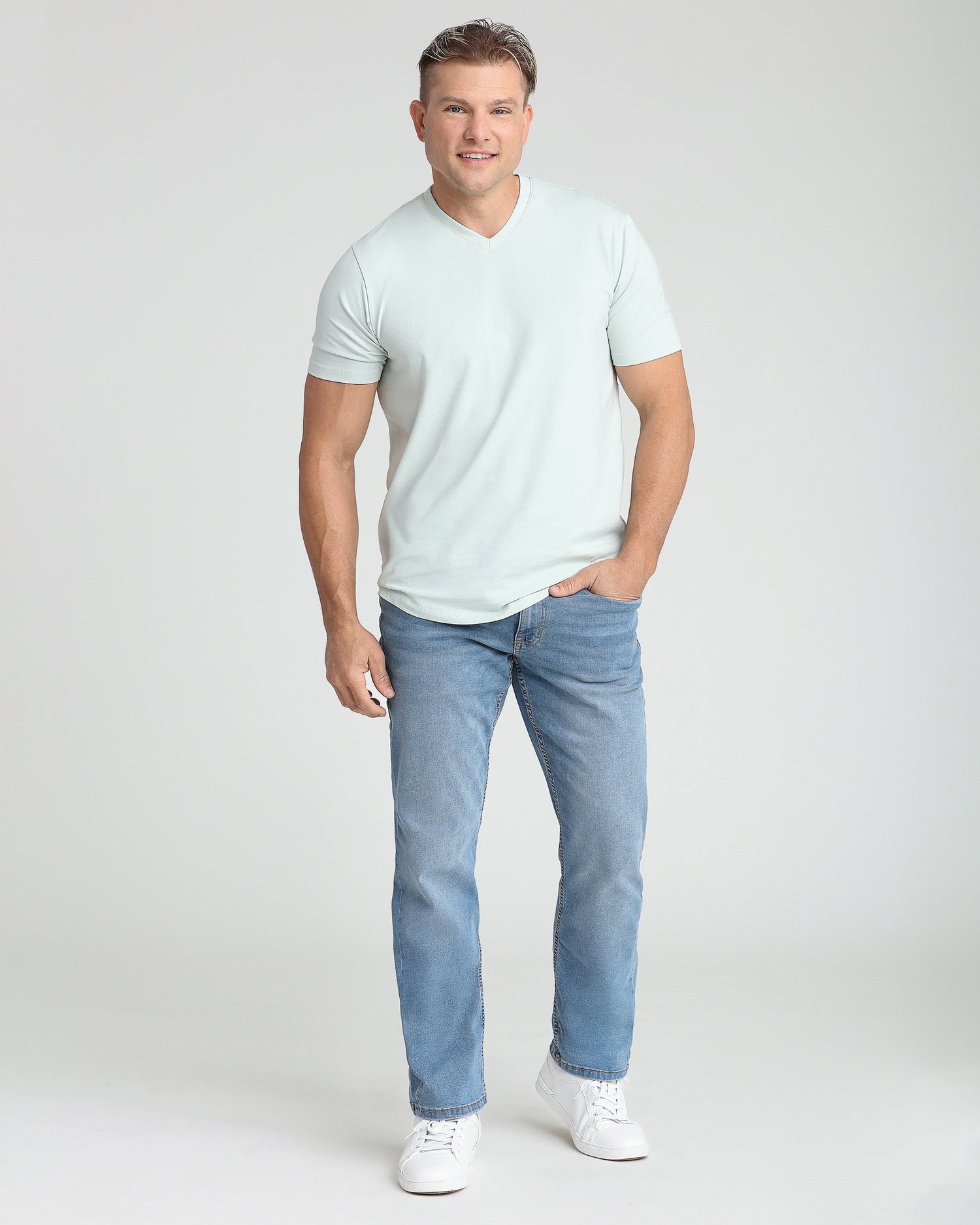 Organic V-Neck T-Shirt 3 Pack / Mint