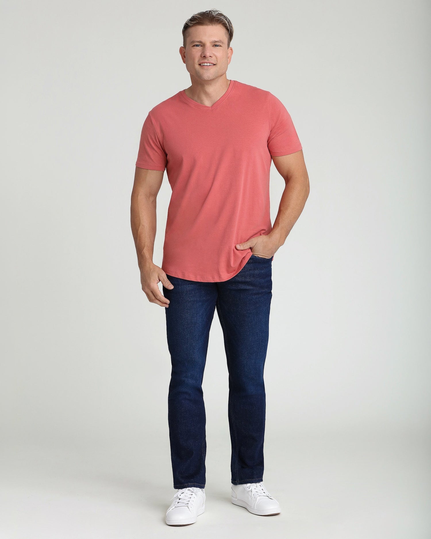 Organic V-Neck T-Shirt / Nantucket Red