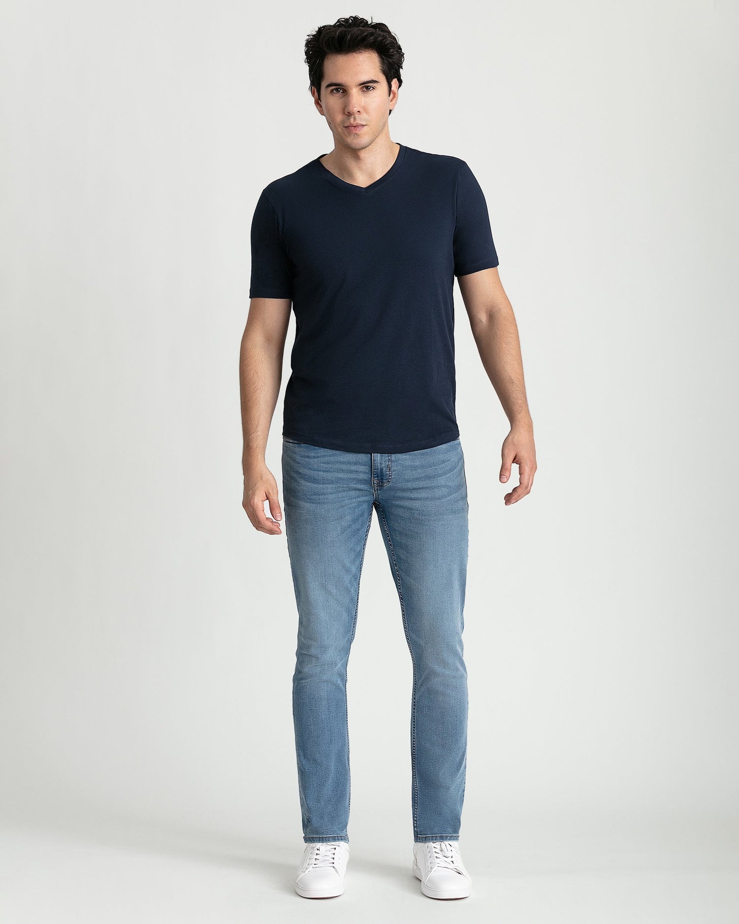 Organic V-Neck T-Shirt / Navy