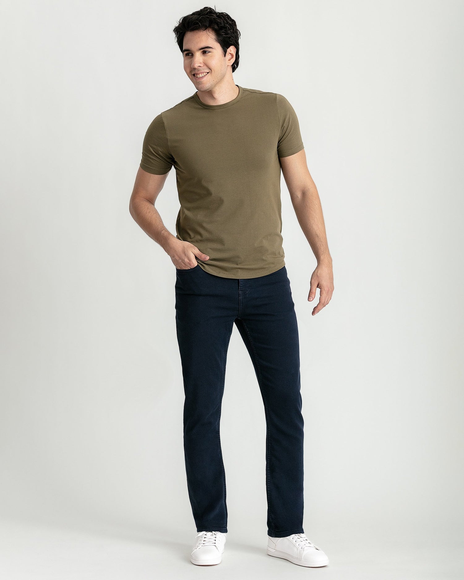 Organic Crew Neck T-Shirt 3 Pack / Military Olive