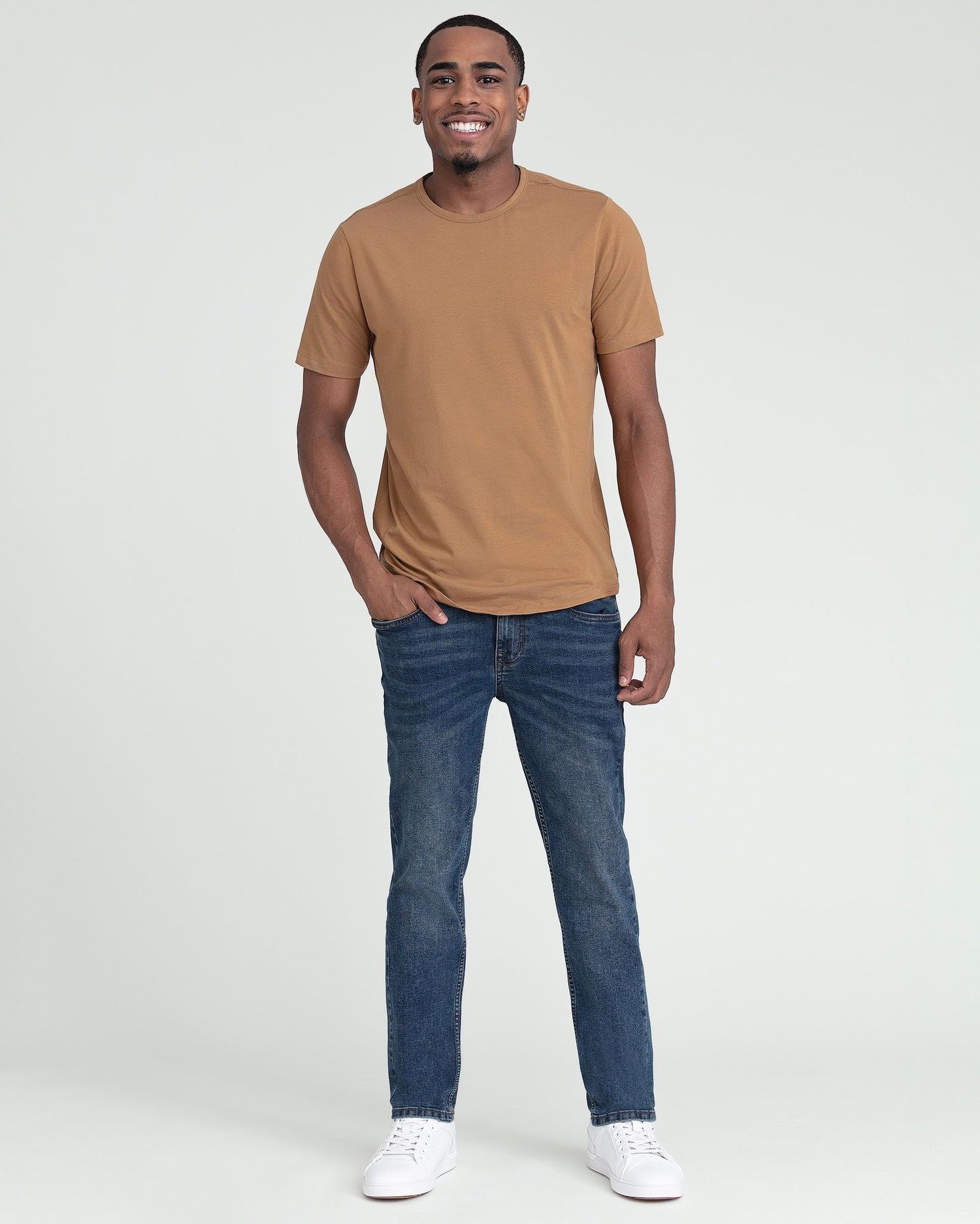 Organic Crew Neck T-Shirt / Tobacco