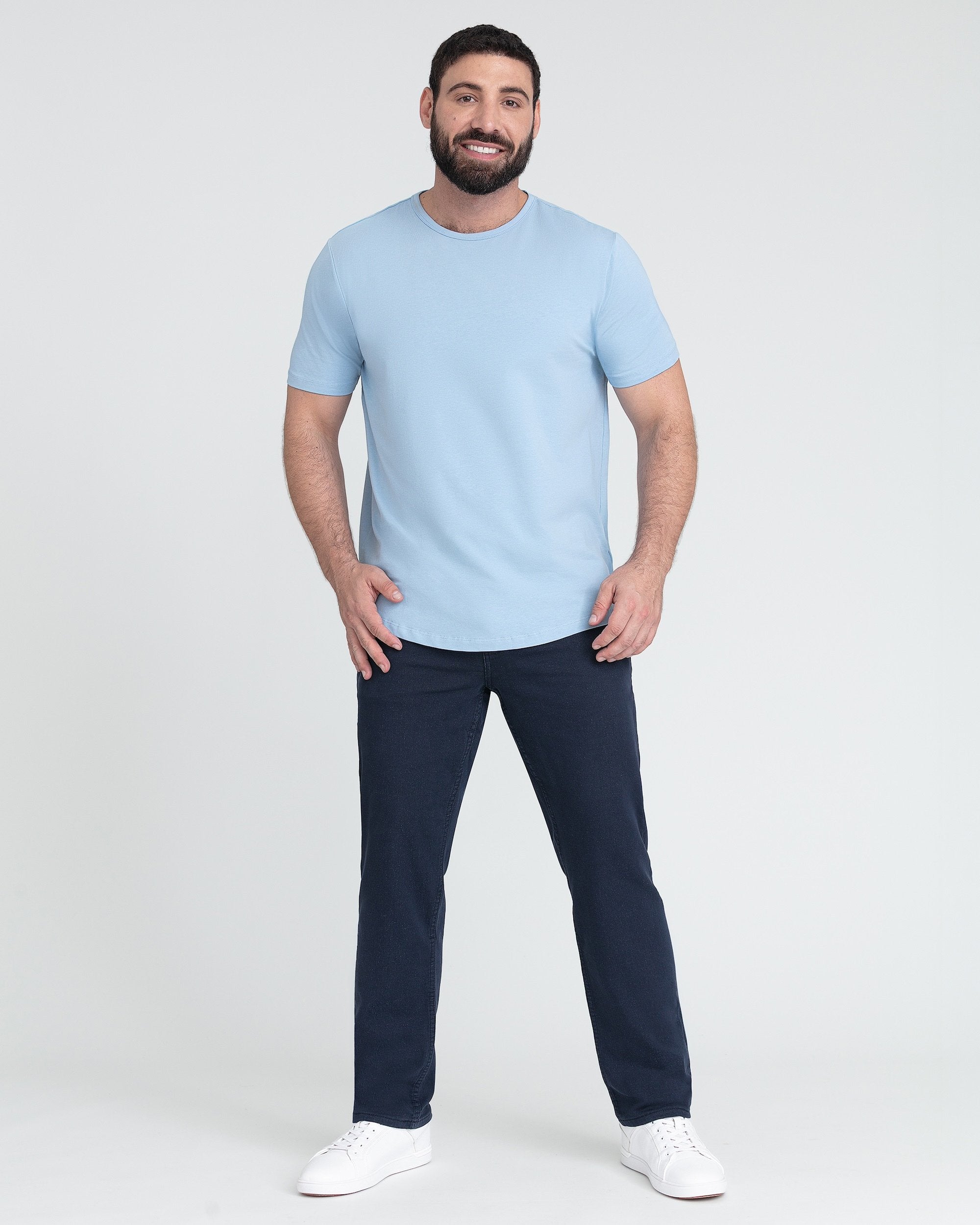 Organic Crew Neck T-Shirt / Light Blue | The Perfect Jean