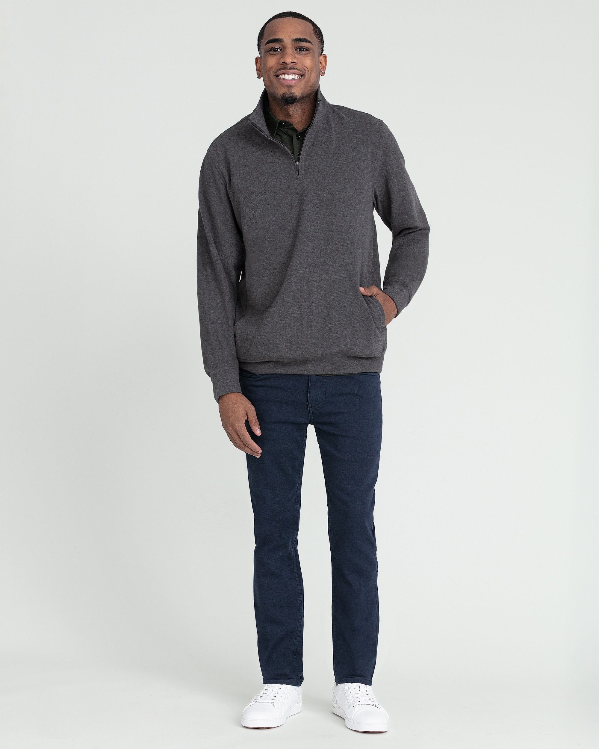Men's | Quarter Zip Pullover / Charcoal Heather Men's | Quarter Zip Pullover / Charcoal Heather