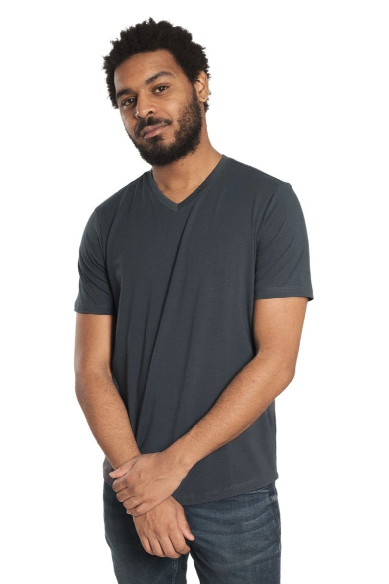 Organic V-Neck T-Shirt / Steel