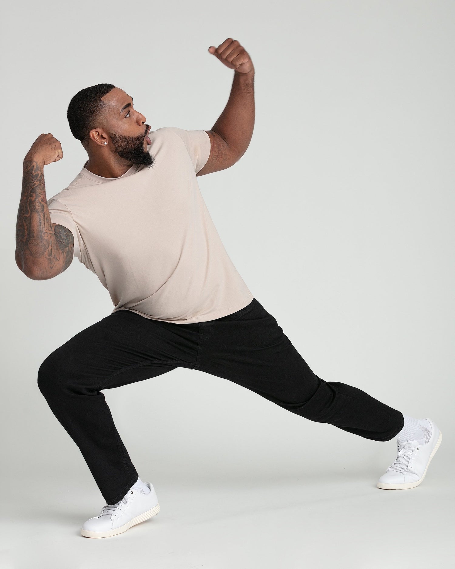 Organic Athletic Fit Crew Neck T-Shirt / Tan