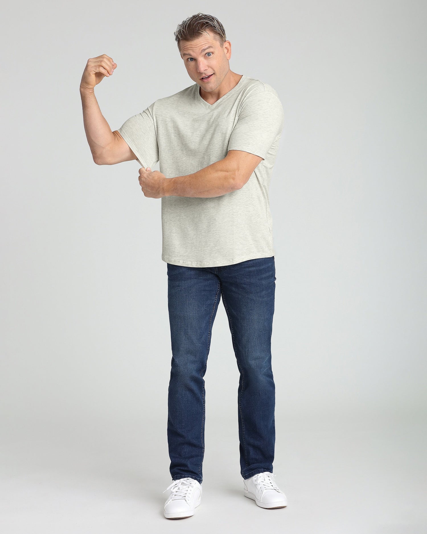 Organic V-Neck T-Shirt / Oatmeal Heather