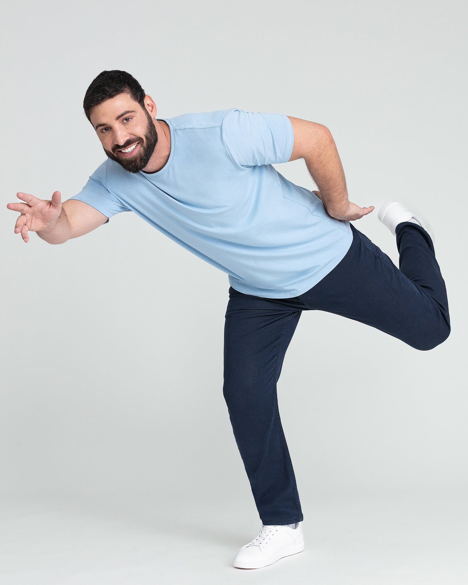 Organic Crew Neck T-Shirt / Light Blue