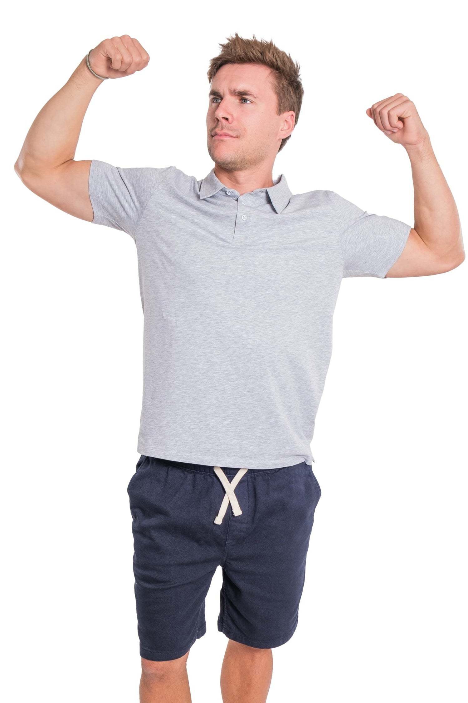 Organic Polo Shirt / Heather Grey