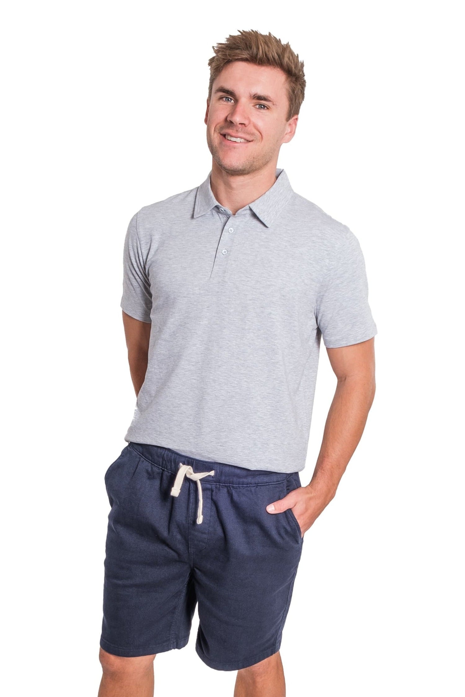 Organic Polo Shirt / Heather Grey