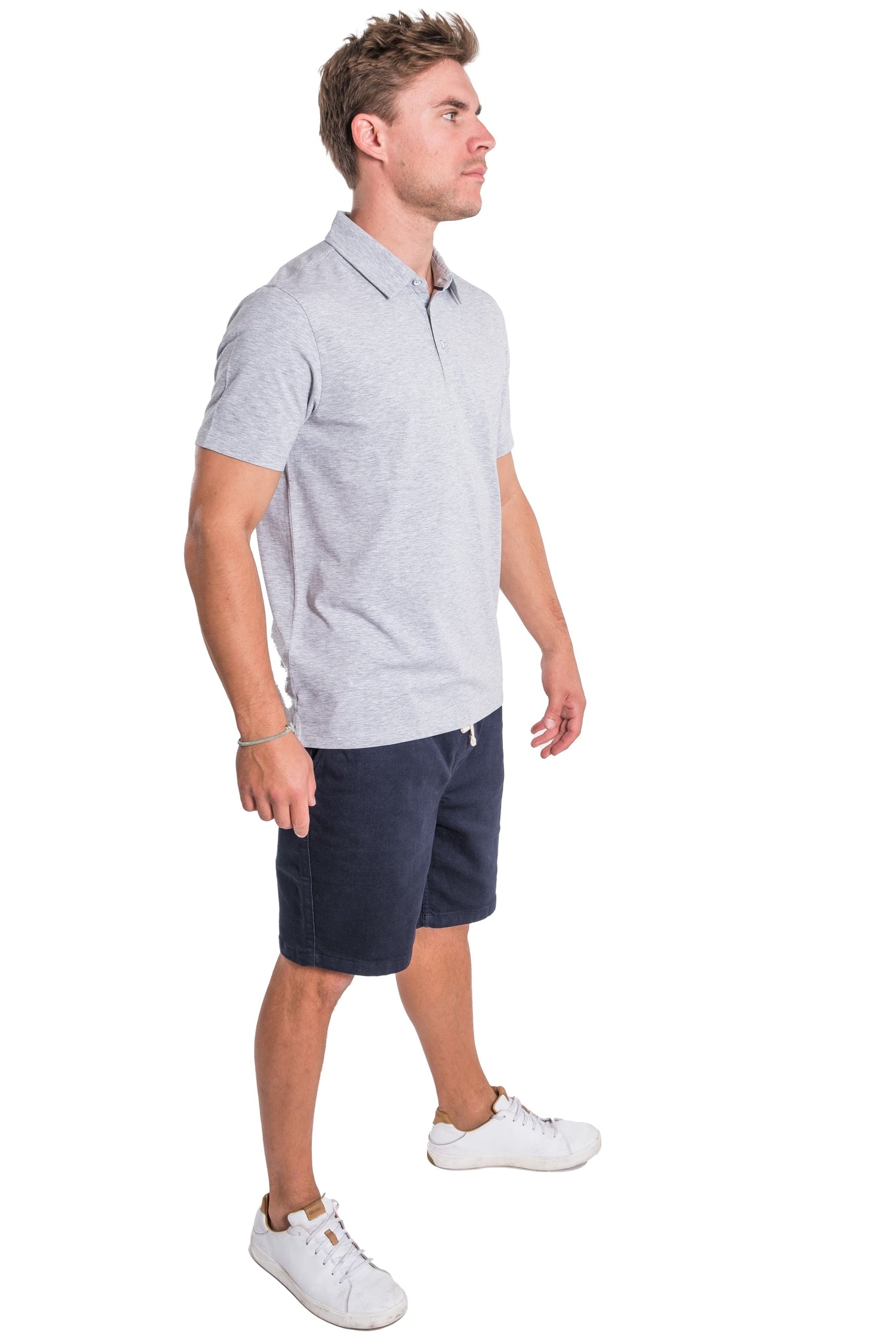Organic Polo Shirt / Heather Grey