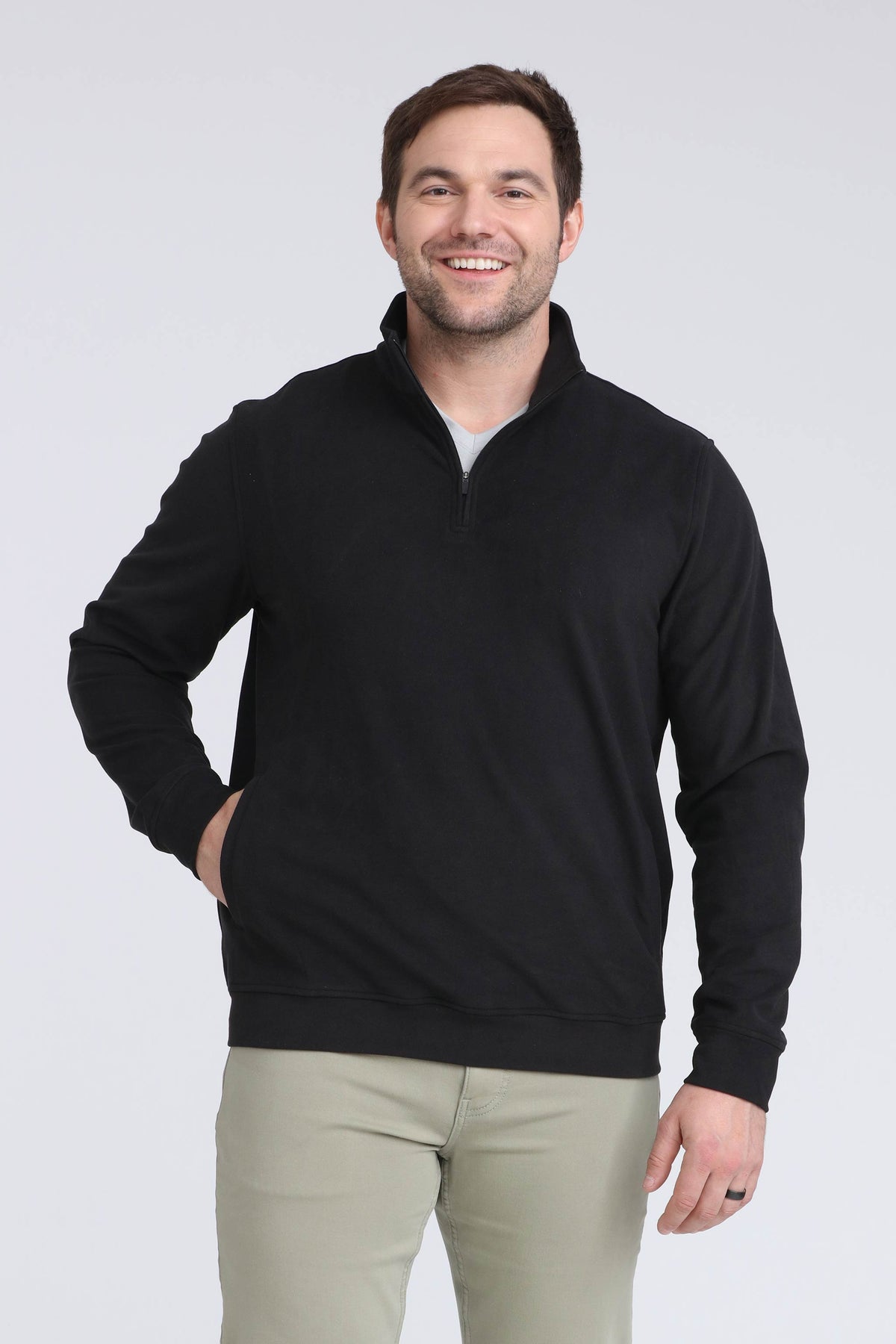 Quarter Zip Pullover / Black