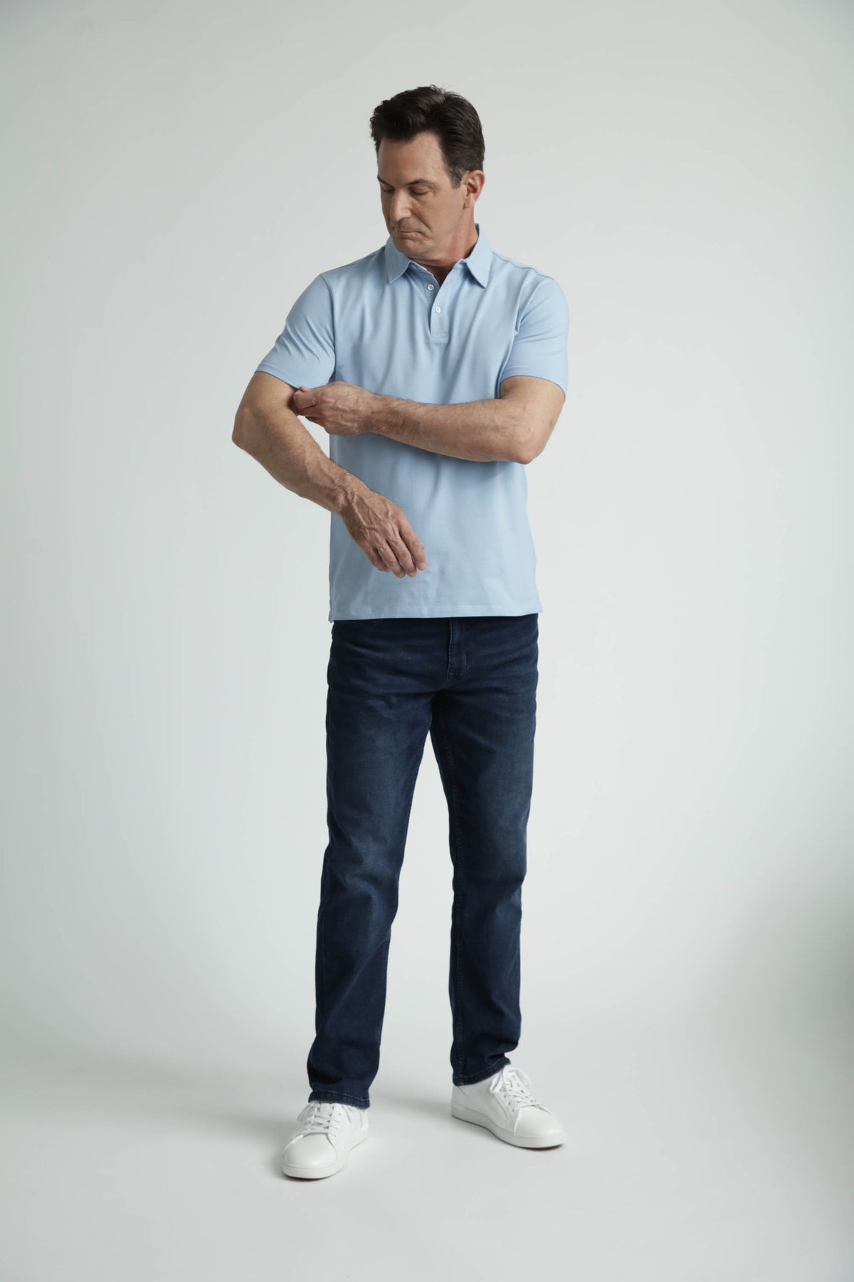 Organic Polo Shirt / Light Blue