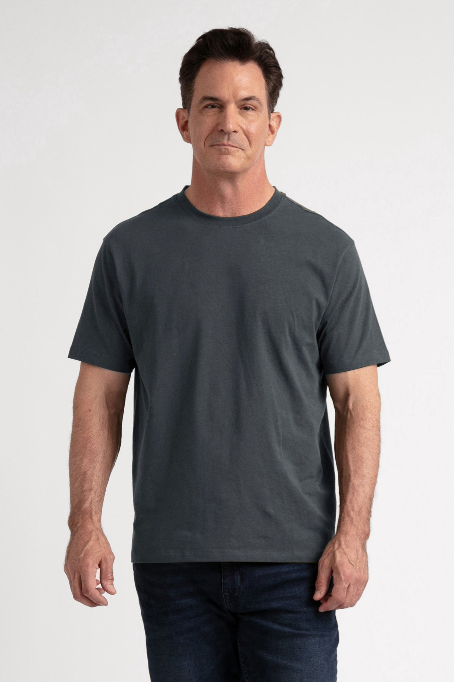 Organic Athletic Fit Crew Neck T-Shirt / Steel