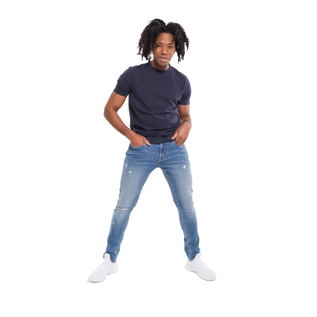 Skinny Fit / Glacier (Ripped - Med Blue)