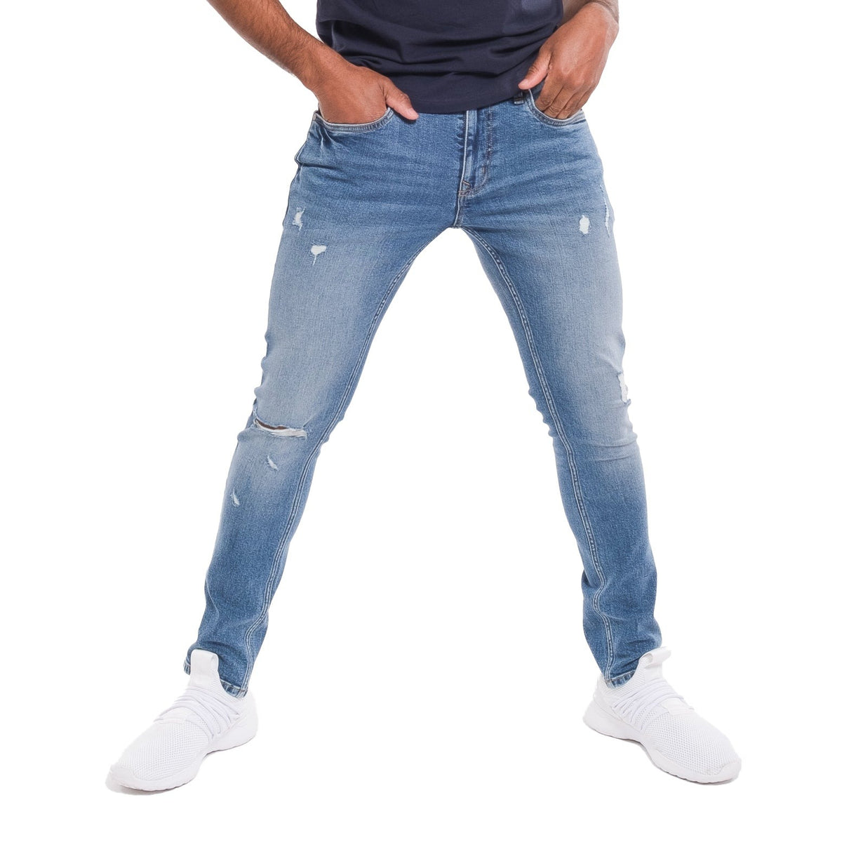 Skinny Fit / Glacier (Ripped - Med Blue)