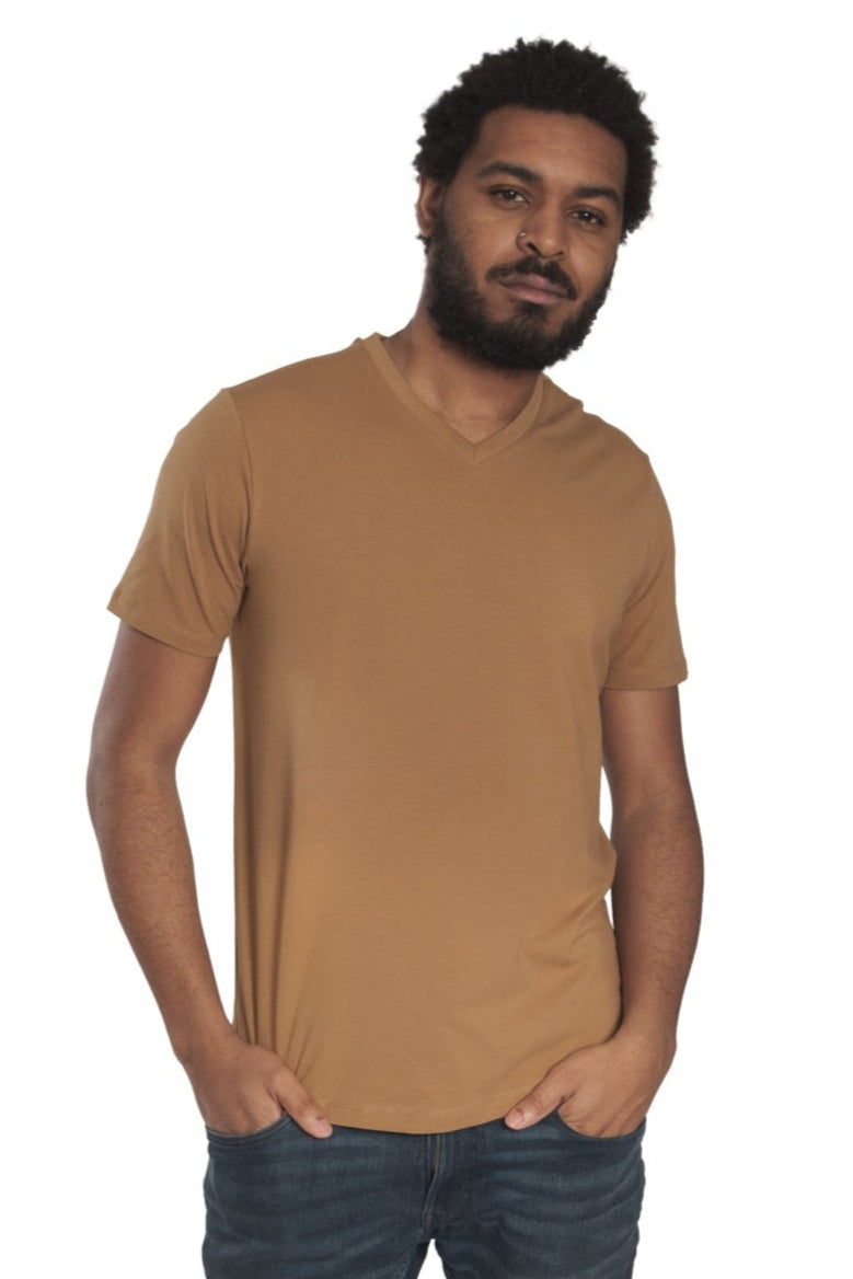 Organic V-Neck T-Shirt / Tobacco