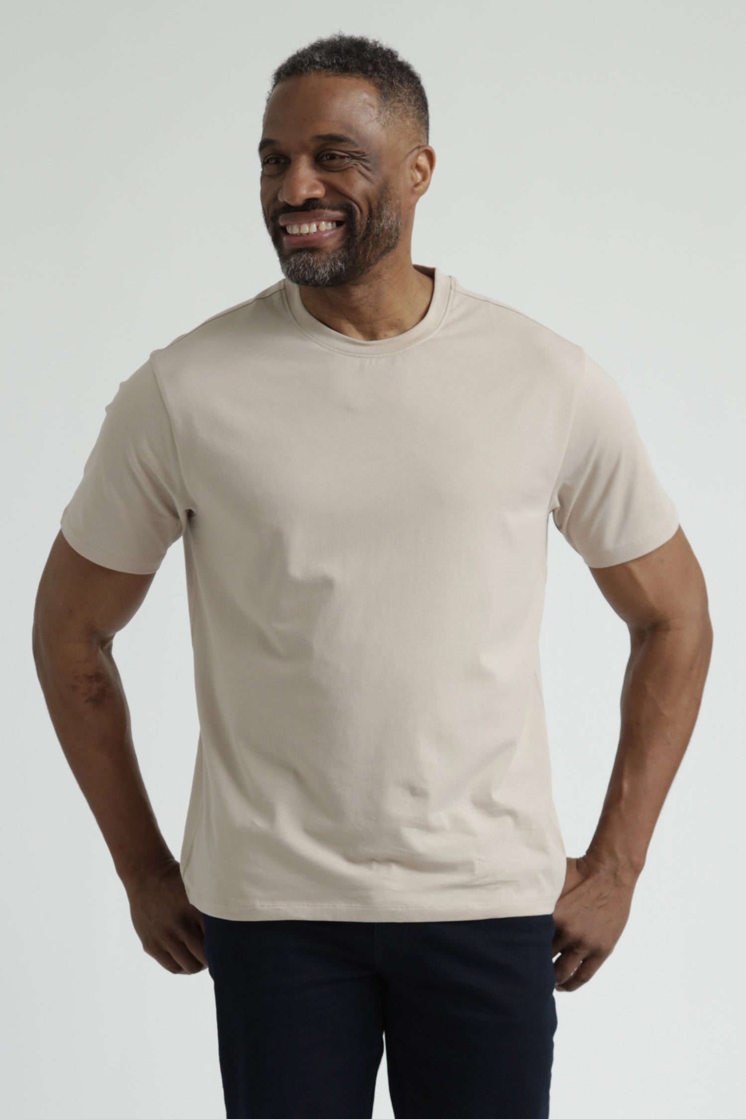 Organic Athletic Fit Crew Neck T-Shirt / Tan