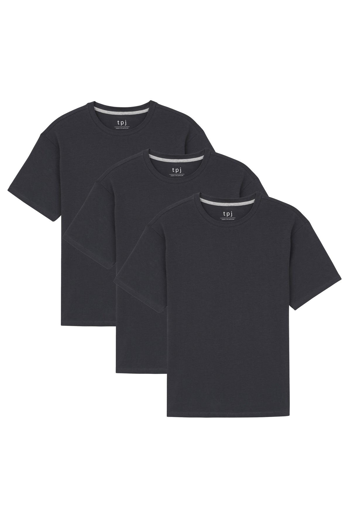 Organic Athletic Fit Crew Neck T-Shirt 3 Pack / Black