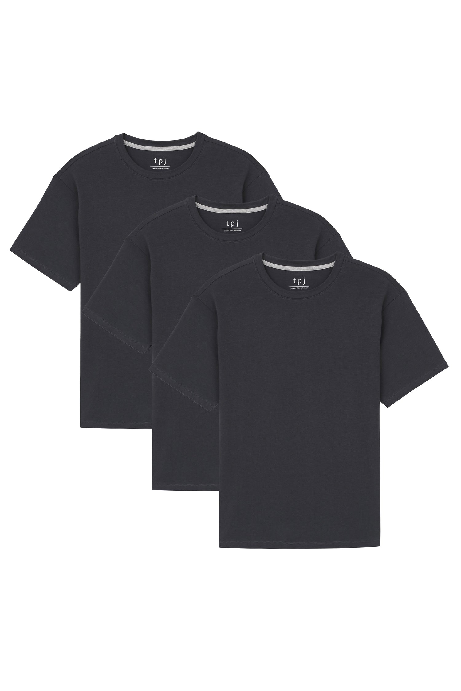 Organic Athletic Fit Crew Neck T-Shirt 3 Pack / Black