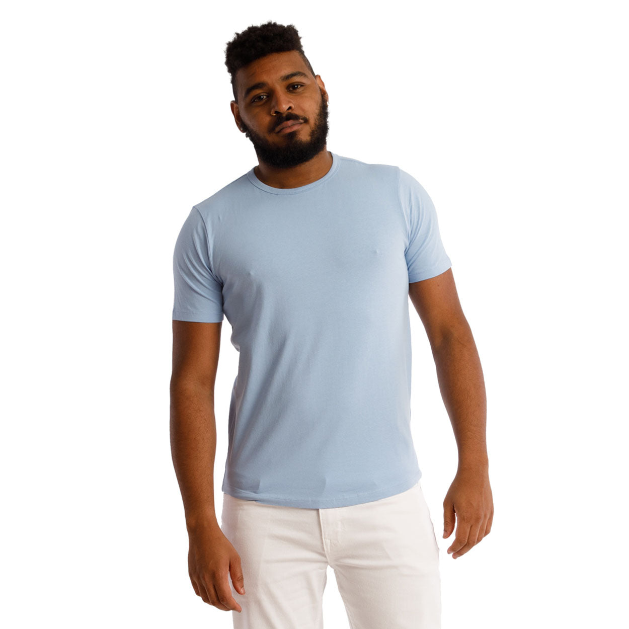 Sky blue t cheap shirt round neck