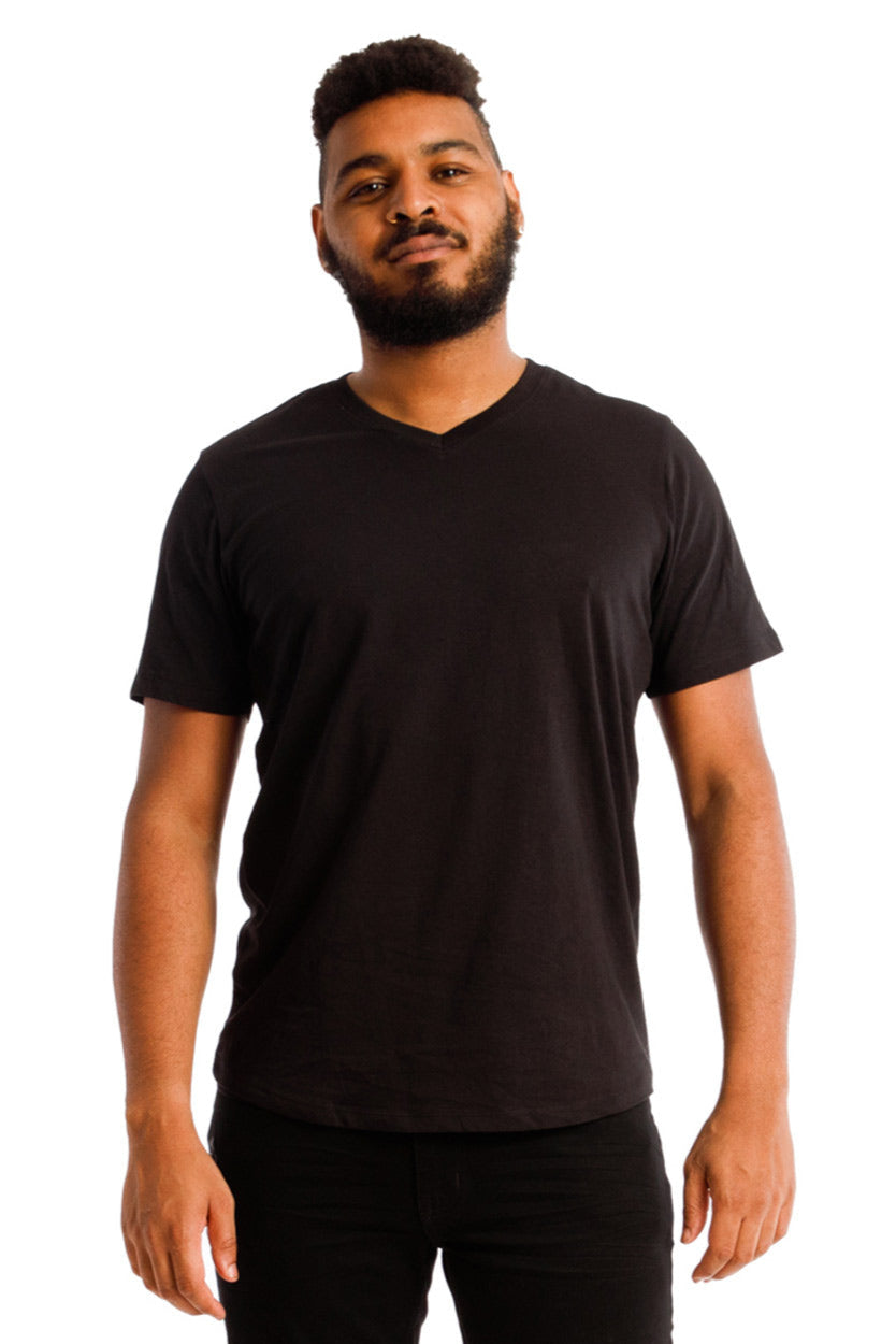 Organic V-Neck T-Shirt / Black
