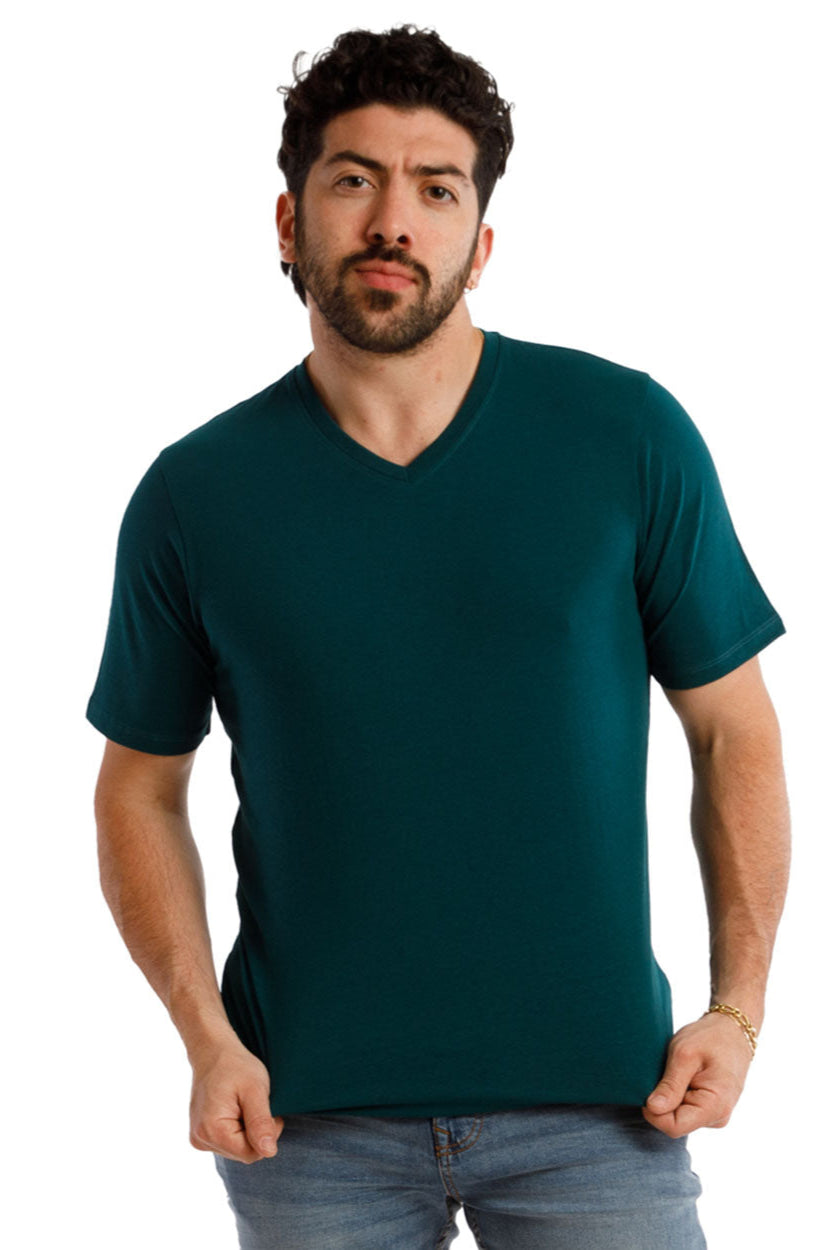 Organic V-Neck T-Shirt / Teal