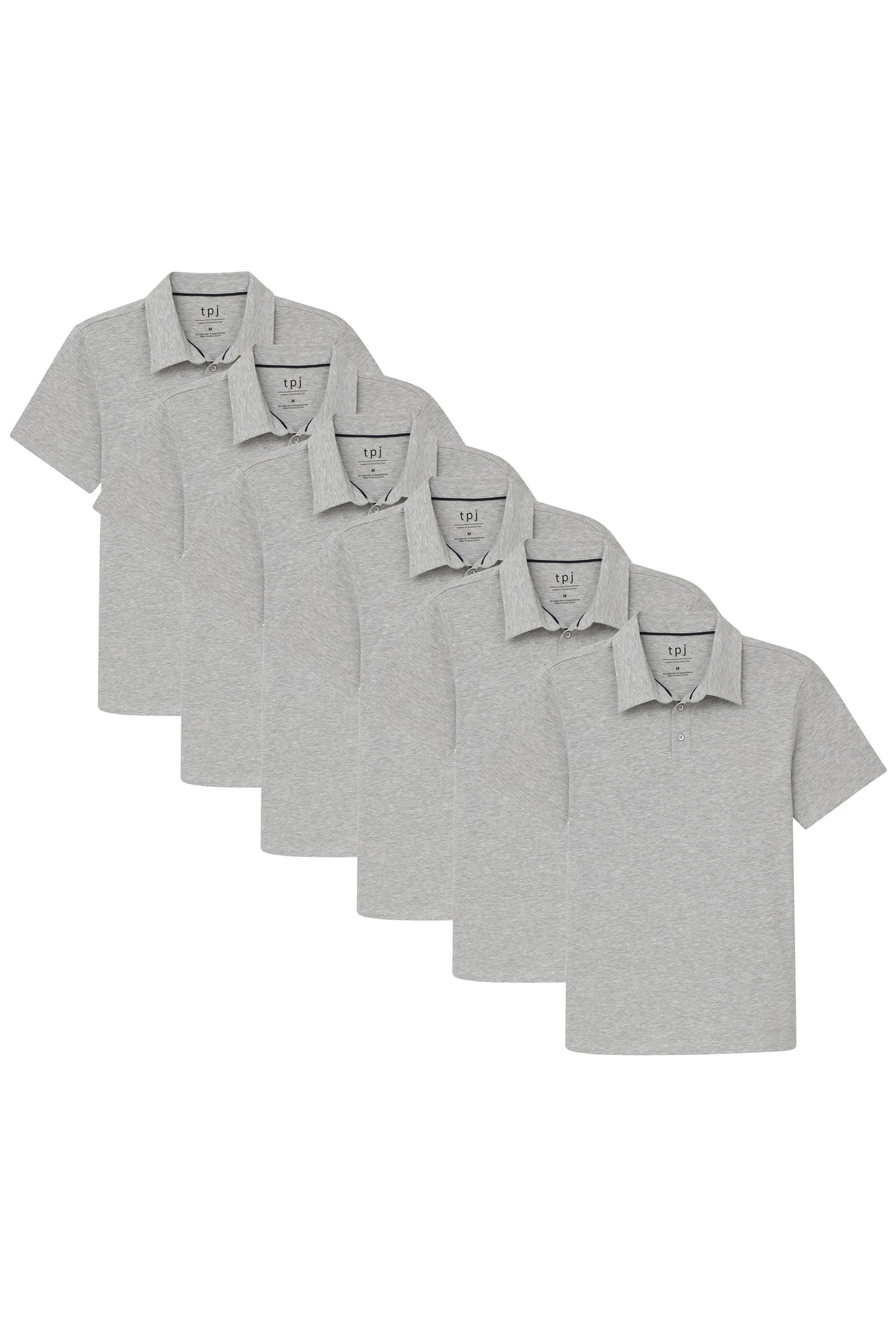 Organic Polo Shirt 6 Pack / Heather Grey