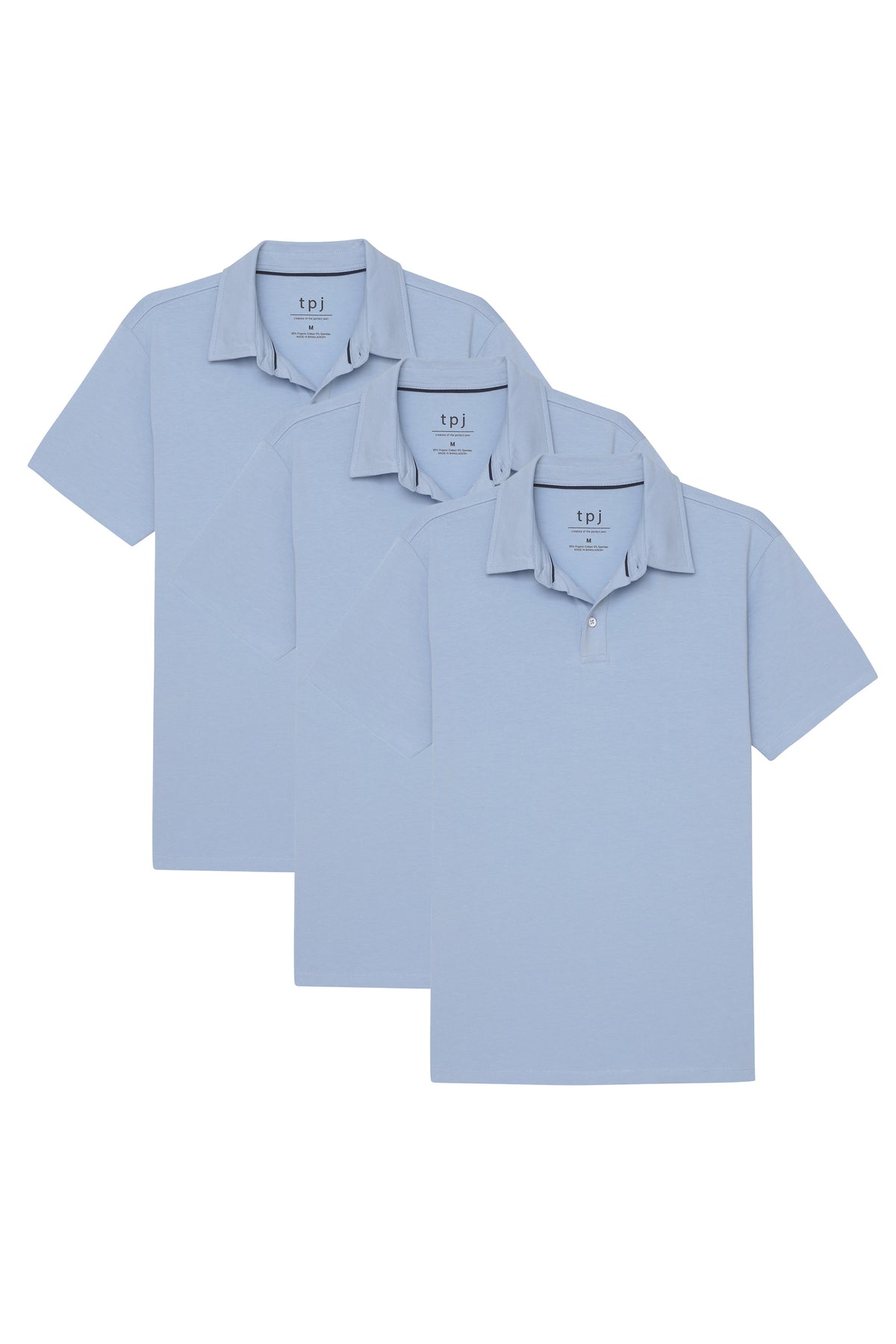 Organic Polo Shirt 3 Pack / Light Blue
