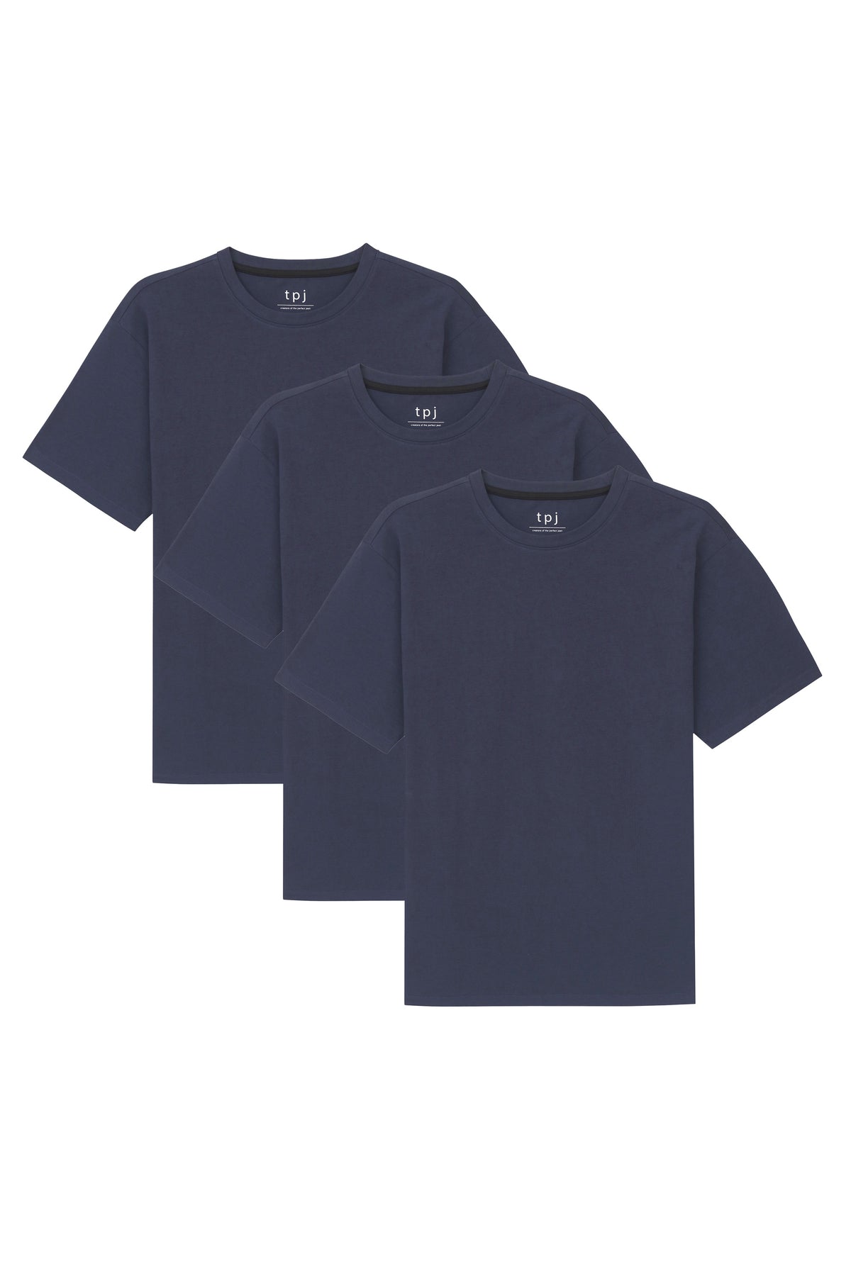 Organic Athletic Fit Crew Neck T-Shirt 3 Pack / Navy