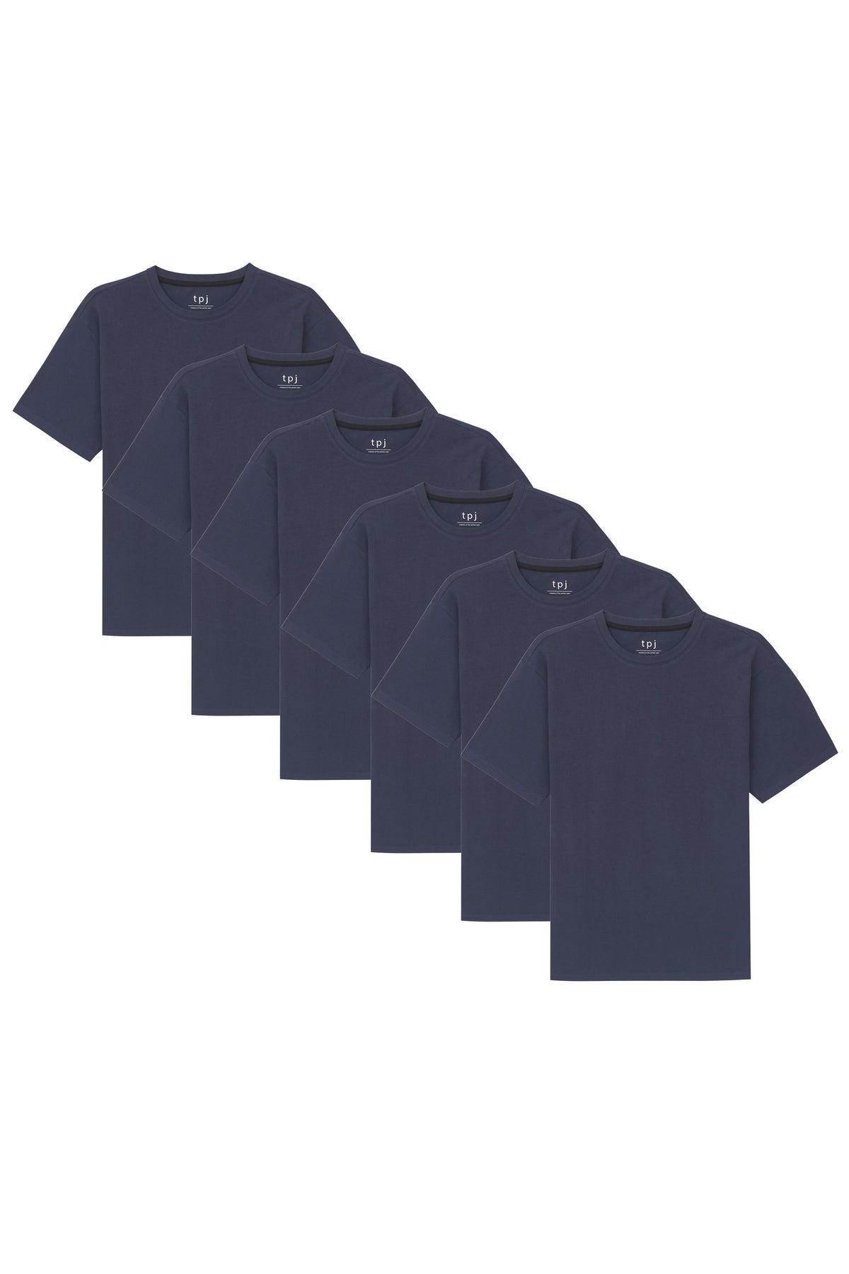 Organic Athletic Fit Crew Neck T-Shirt 6 Pack / Navy