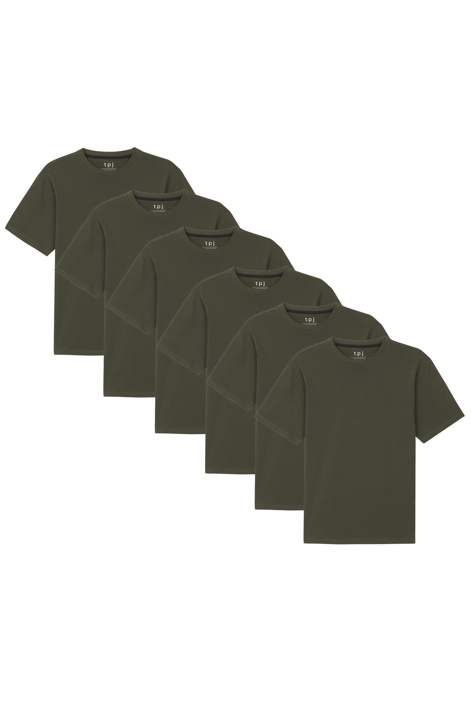 Organic Athletic Fit Crew Neck T-Shirt 6 Pack / Olive