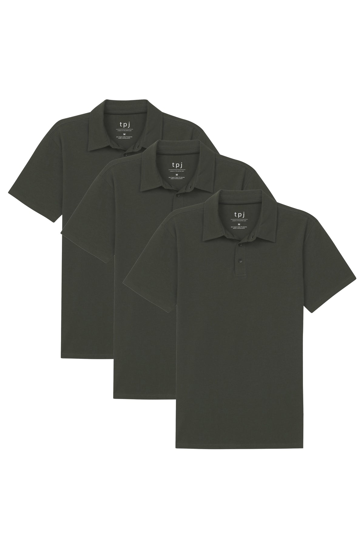 Organic Polo Shirt 3 Pack / Olive